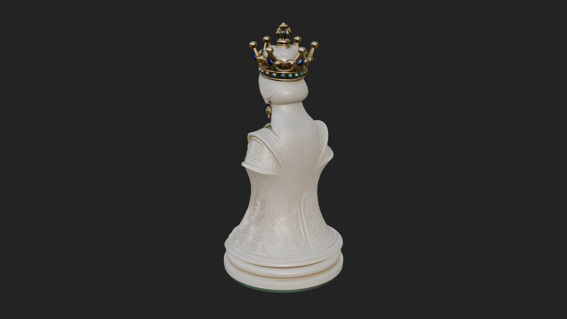 Ornate Chess Piece Statue Design 168 3D Print Model 3D Model