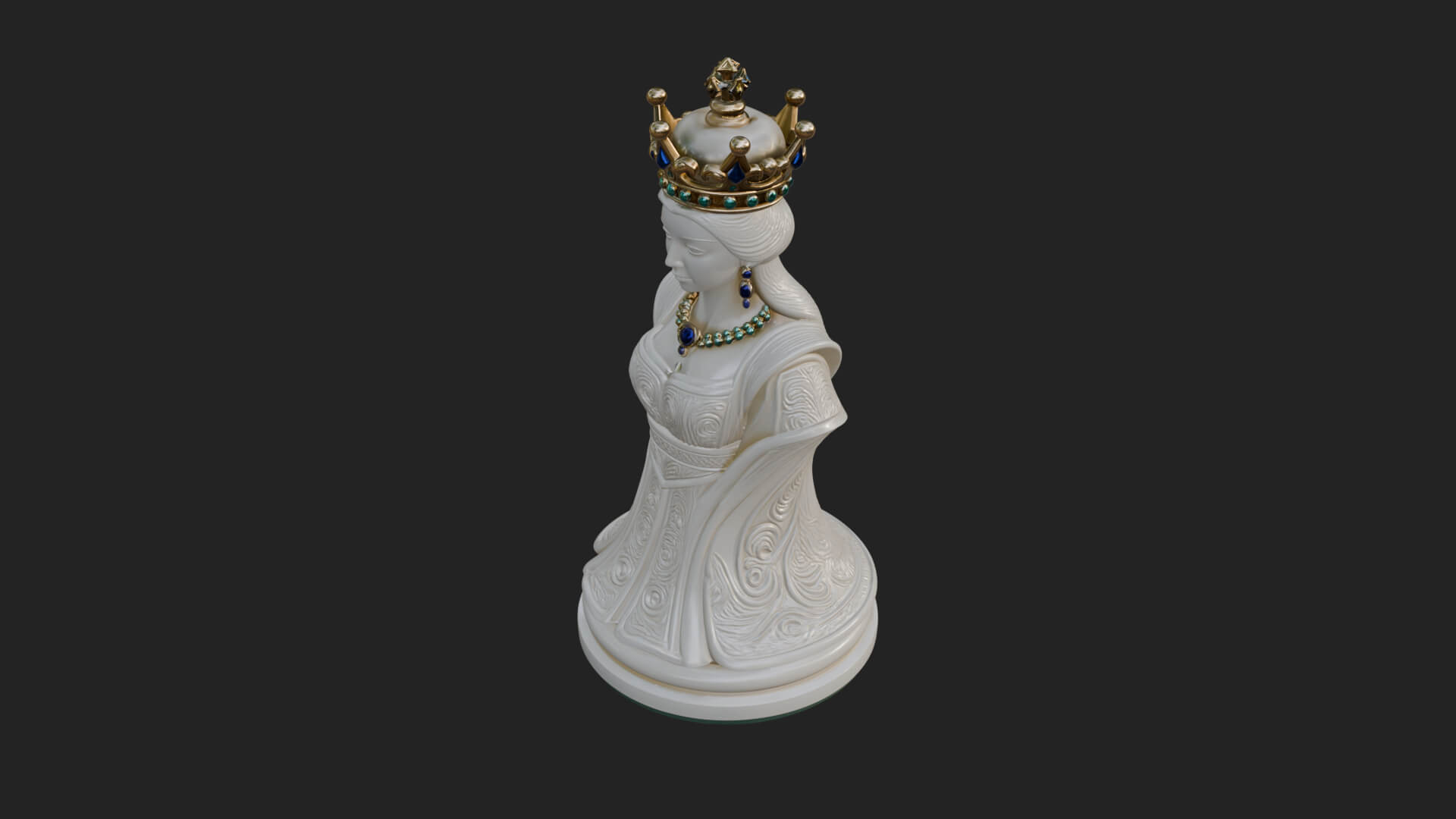Ornate Chess Piece Statue Design 168 3D Print Model 3D Model
