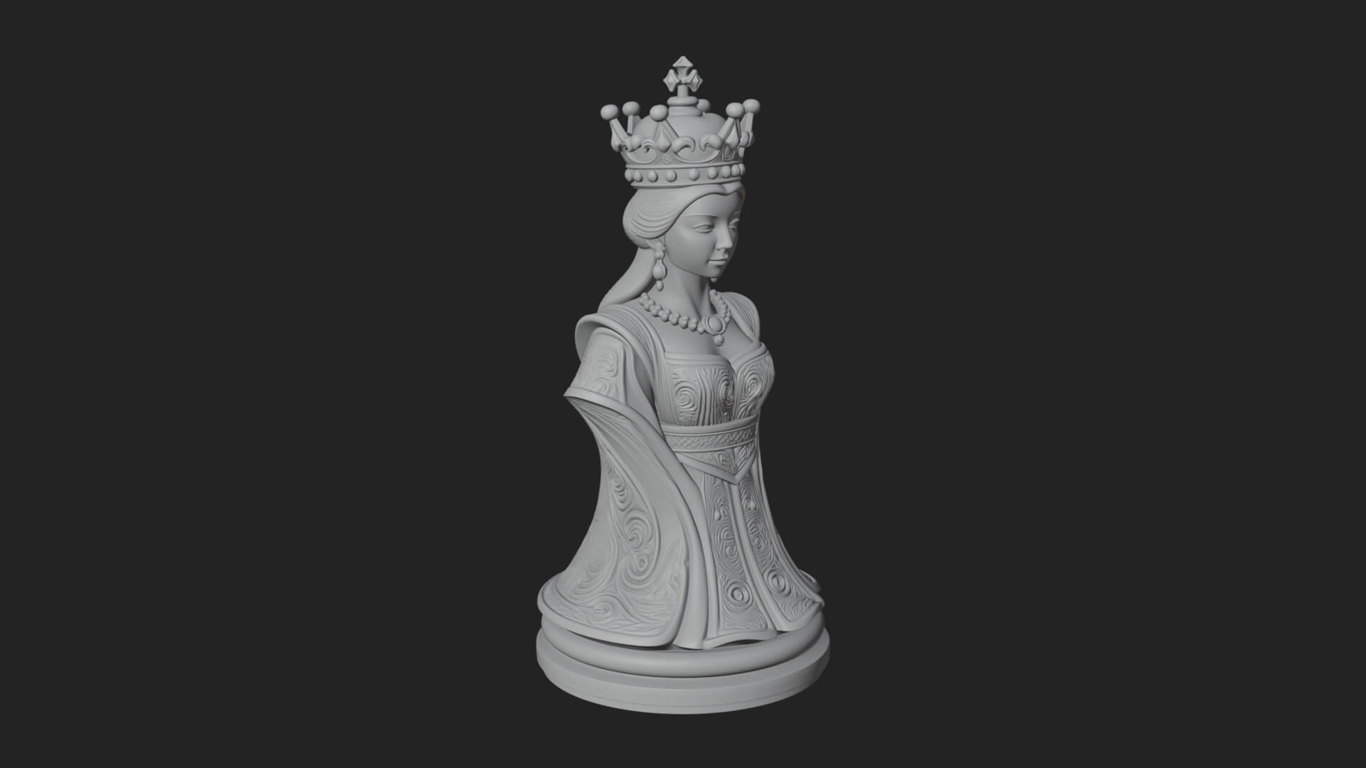 Ornate Chess Piece Statue Design 168 3D Print Model 3D Model