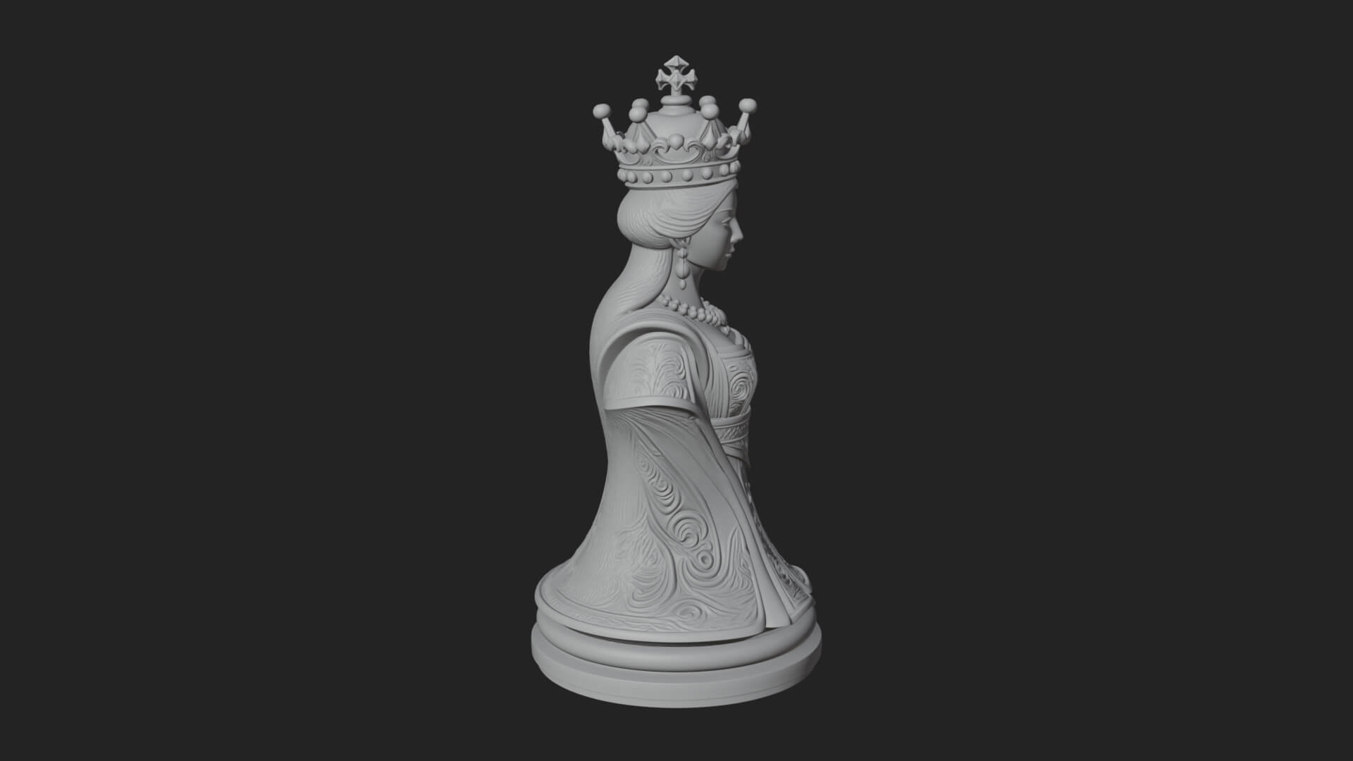 Ornate Chess Piece Statue Design 168 3D Print Model 3D Model