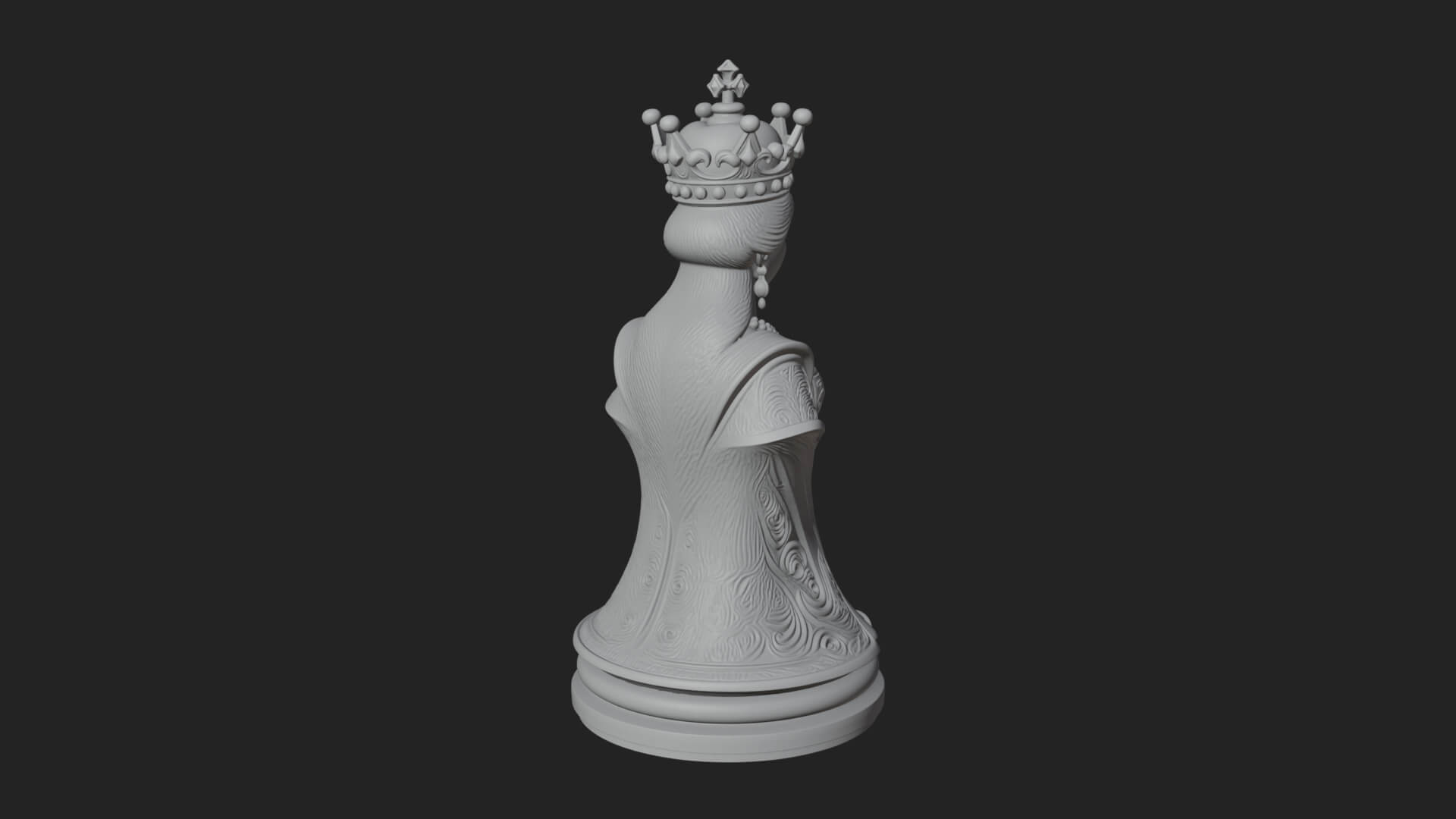 Ornate Chess Piece Statue Design 168 3D Print Model 3D Model