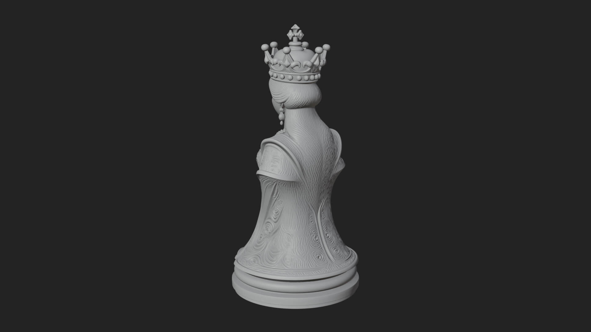 Ornate Chess Piece Statue Design 168 3D Print Model 3D Model
