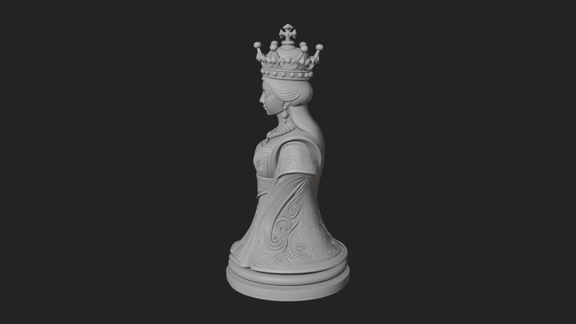 Ornate Chess Piece Statue Design 168 3D Print Model 3D Model
