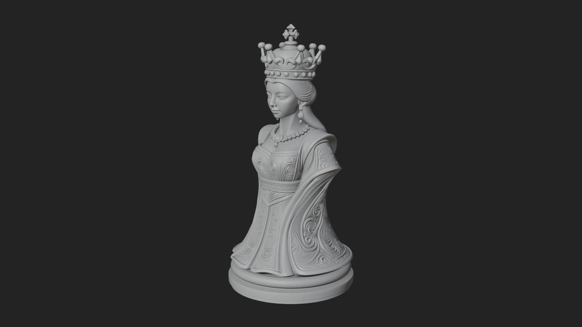 Ornate Chess Piece Statue Design 168 3D Print Model 3D Model