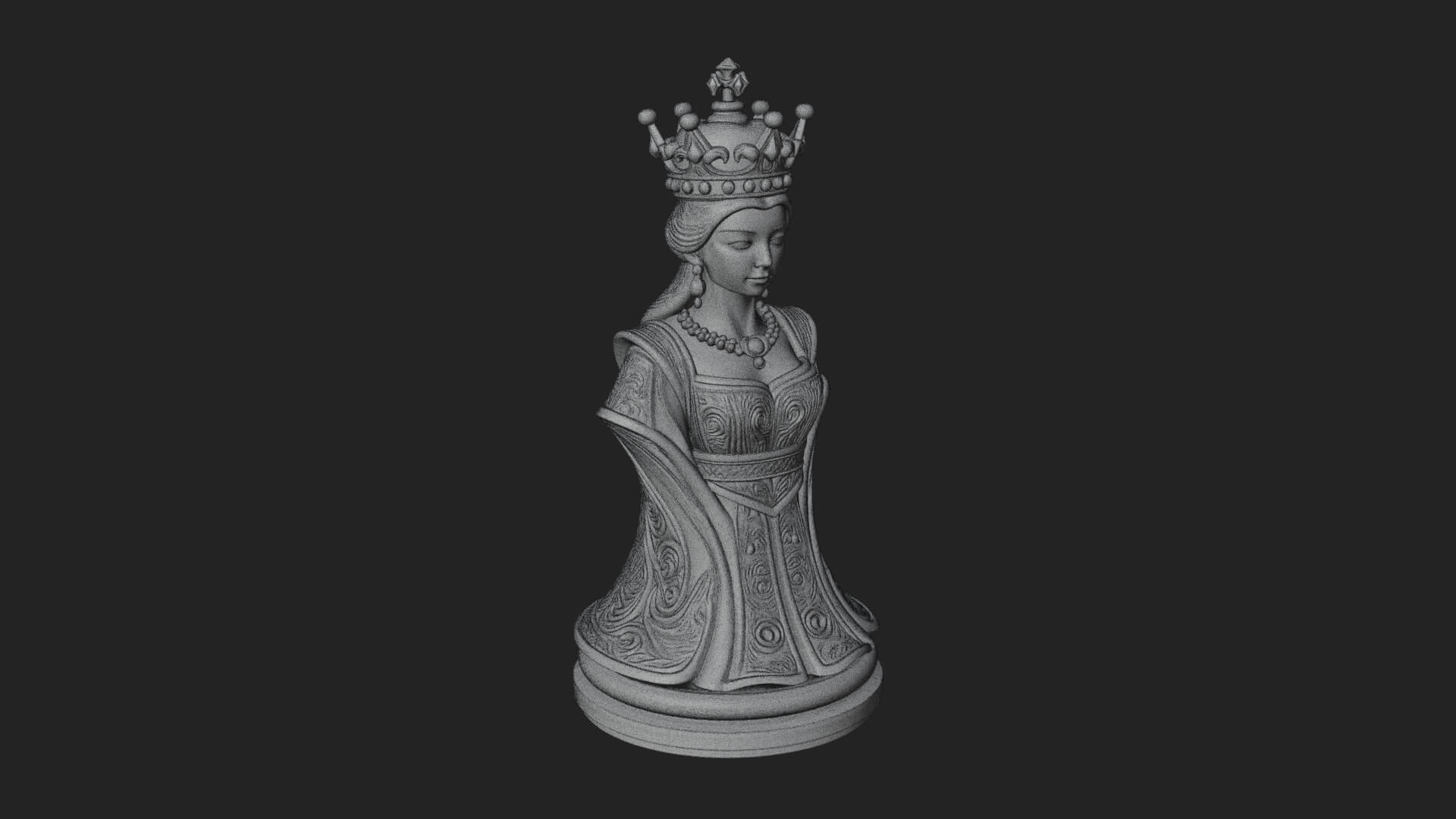 Ornate Chess Piece Statue Design 168 3D Print Model 3D Model