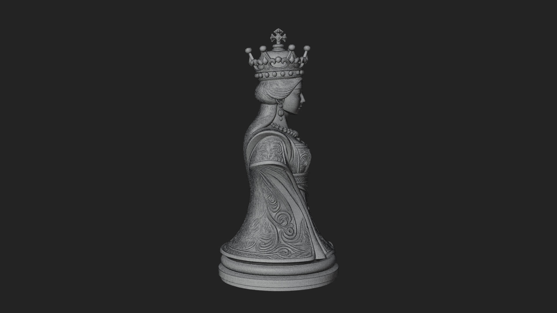 Ornate Chess Piece Statue Design 168 3D Print Model 3D Model