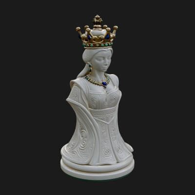 Ornate Chess Piece Statue Design 168 3D Print Model
