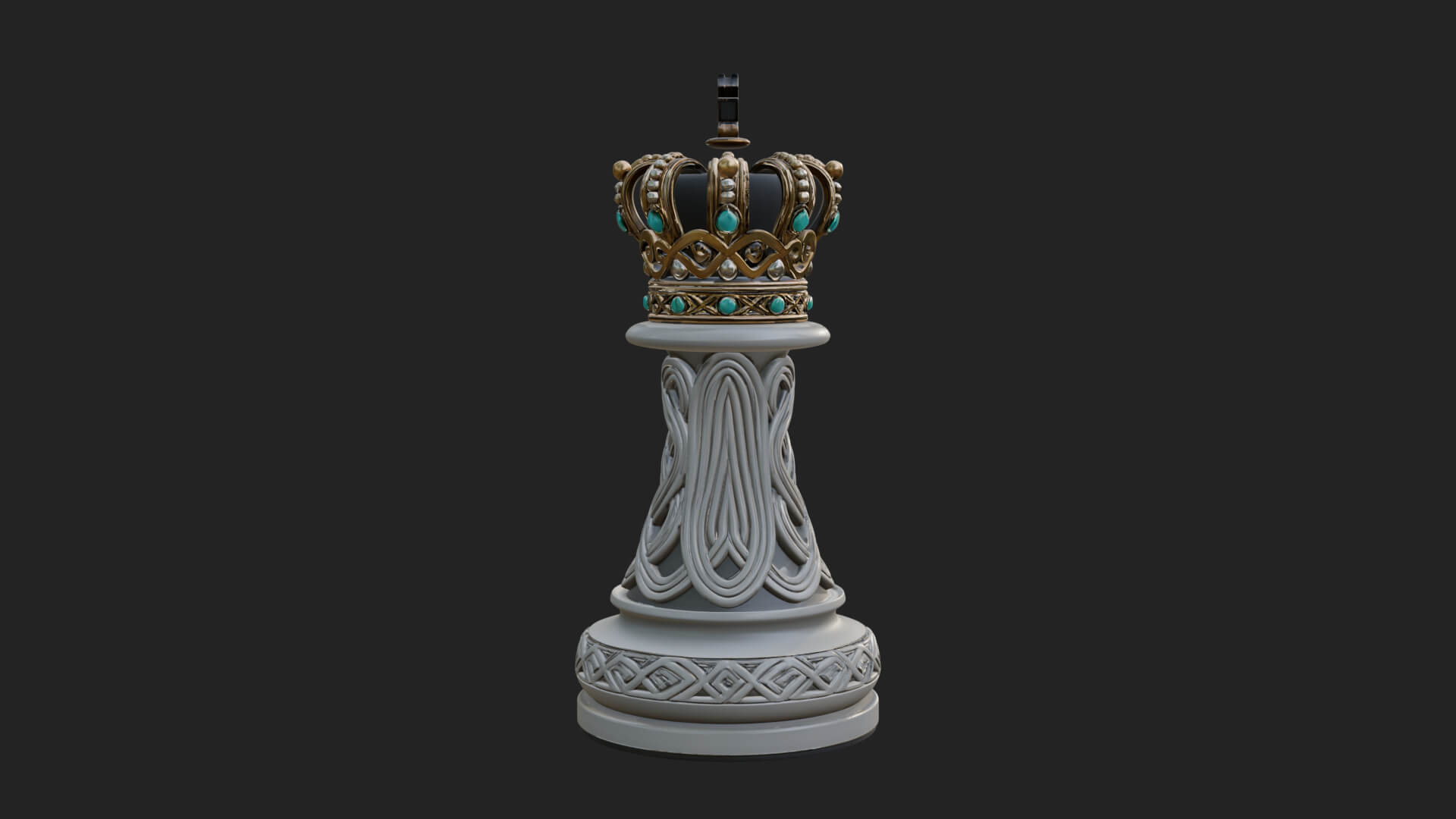 Ornate Chess Piece Statue Design 169 3D Print Model 3D Model