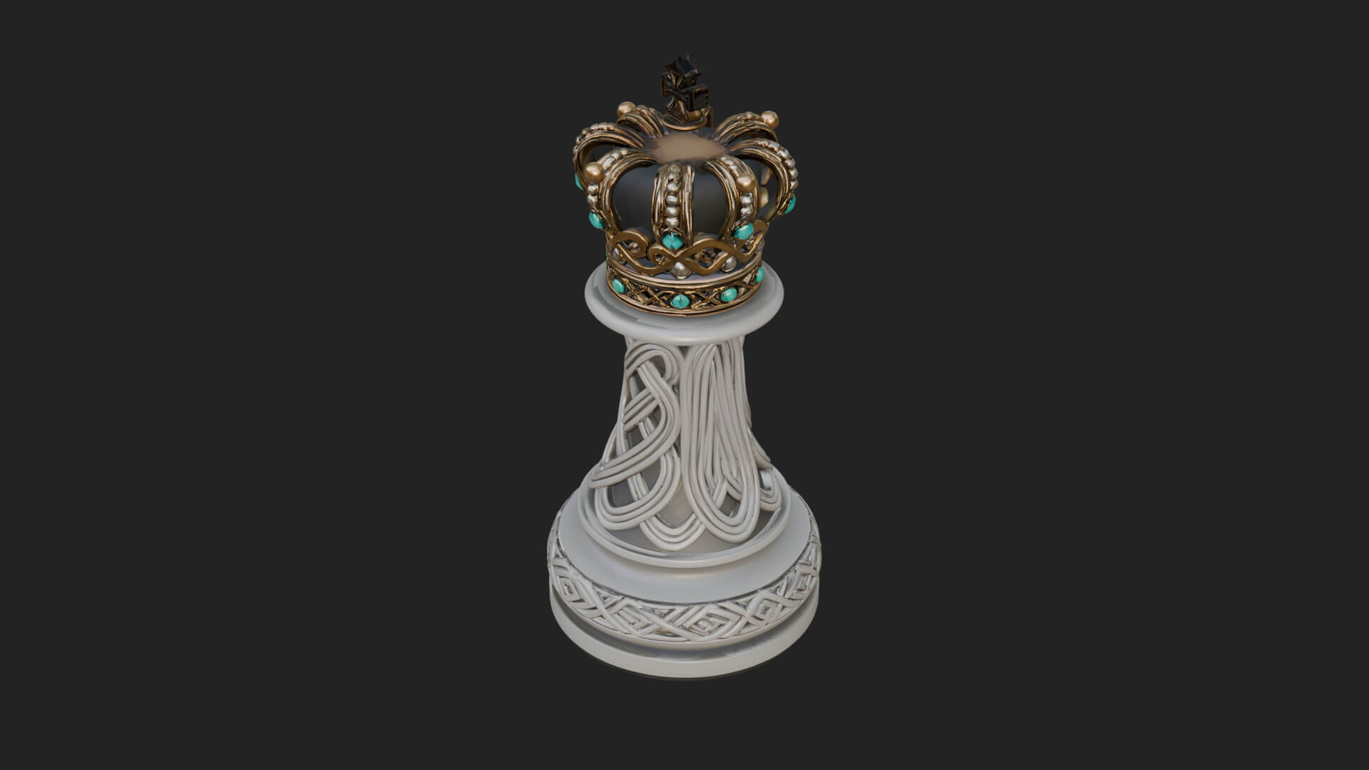 Ornate Chess Piece Statue Design 169 3D Print Model 3D Model