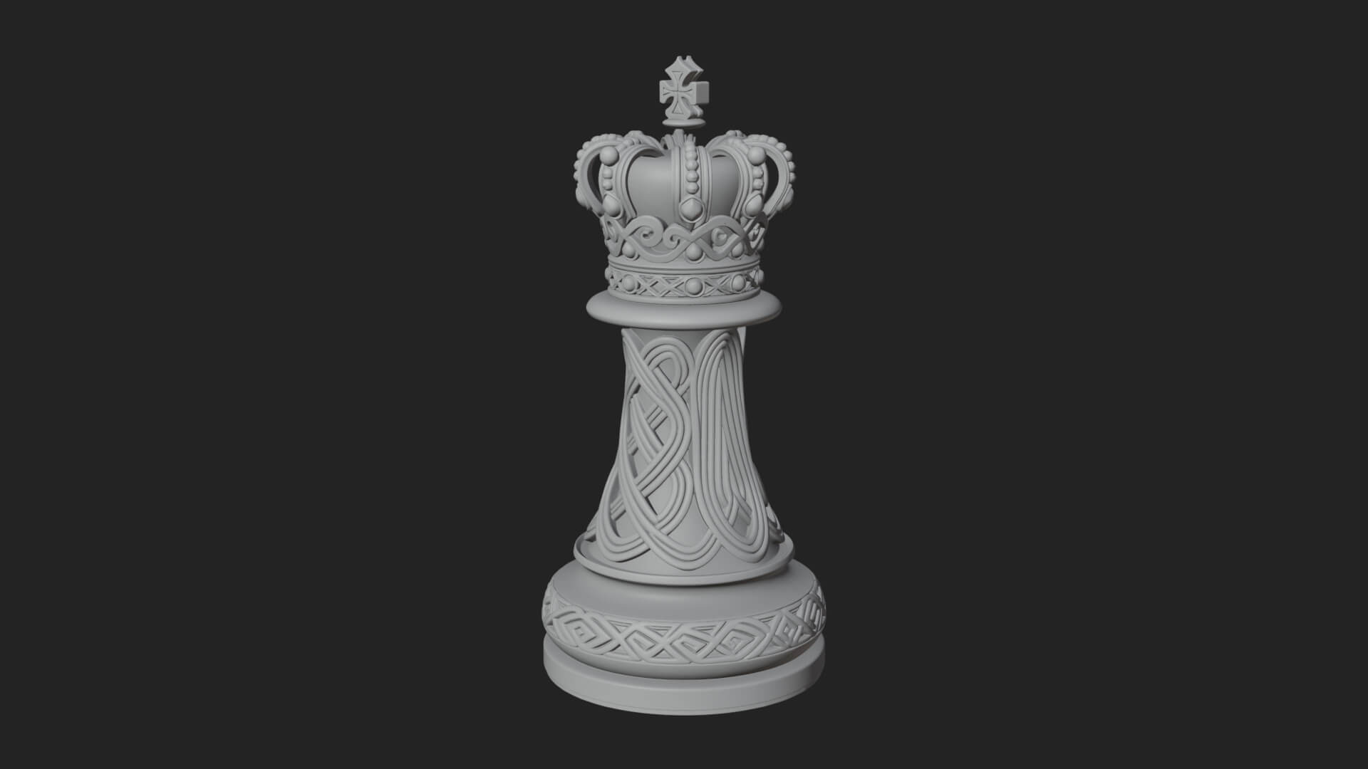Ornate Chess Piece Statue Design 169 3D Print Model 3D Model