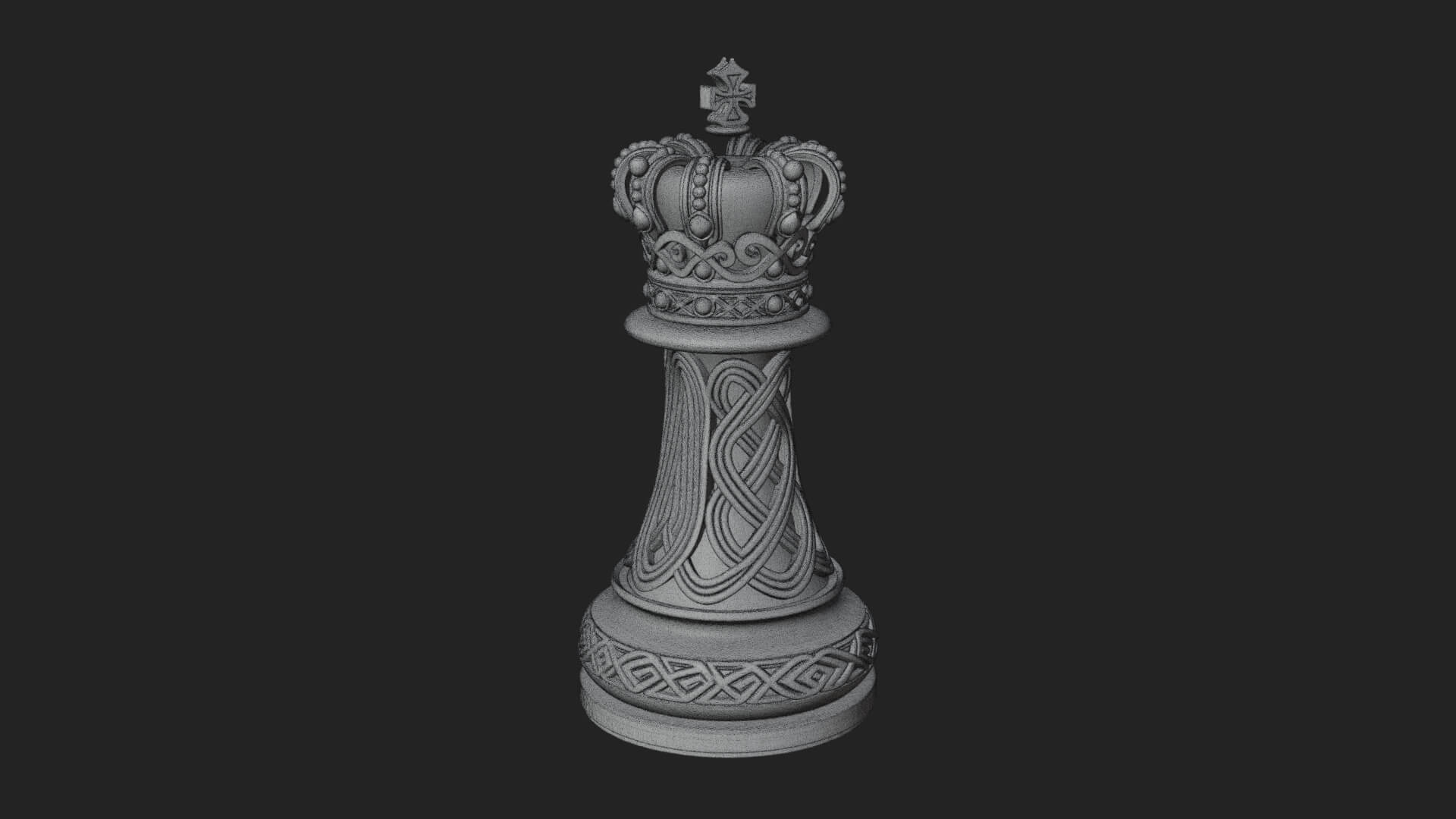 Ornate Chess Piece Statue Design 169 3D Print Model 3D Model