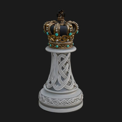 Ornate Chess Piece Statue Design 169 3D Print Model