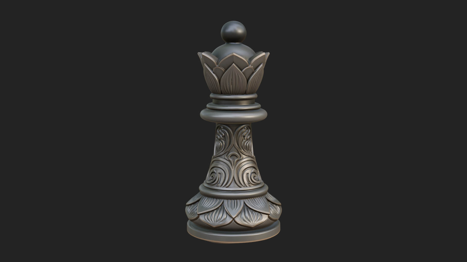 Ornate Chess Piece Statue Design 17 3D Print Model 3D Model