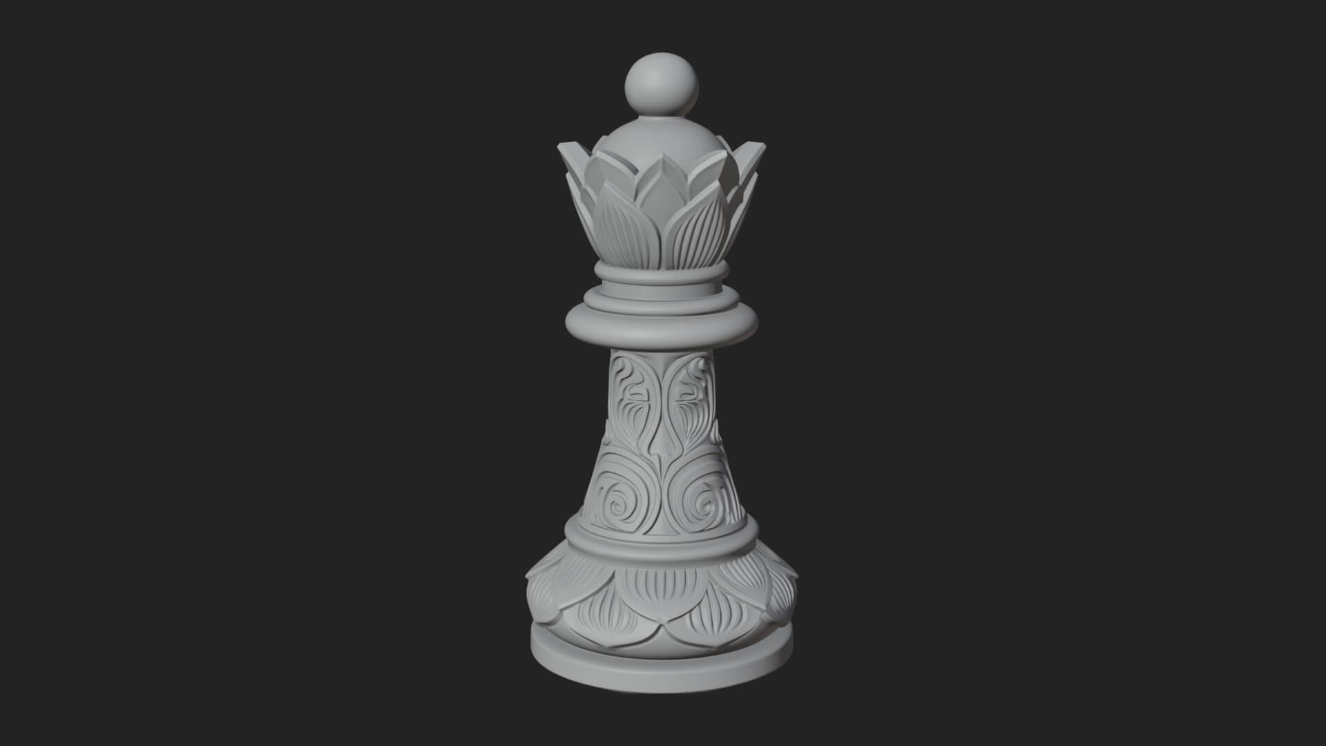 Ornate Chess Piece Statue Design 17 3D Print Model 3D Model
