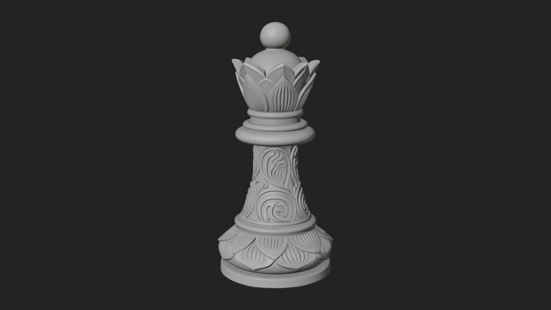 Ornate Chess Piece Statue Design 17 3D Print Model 3D Model