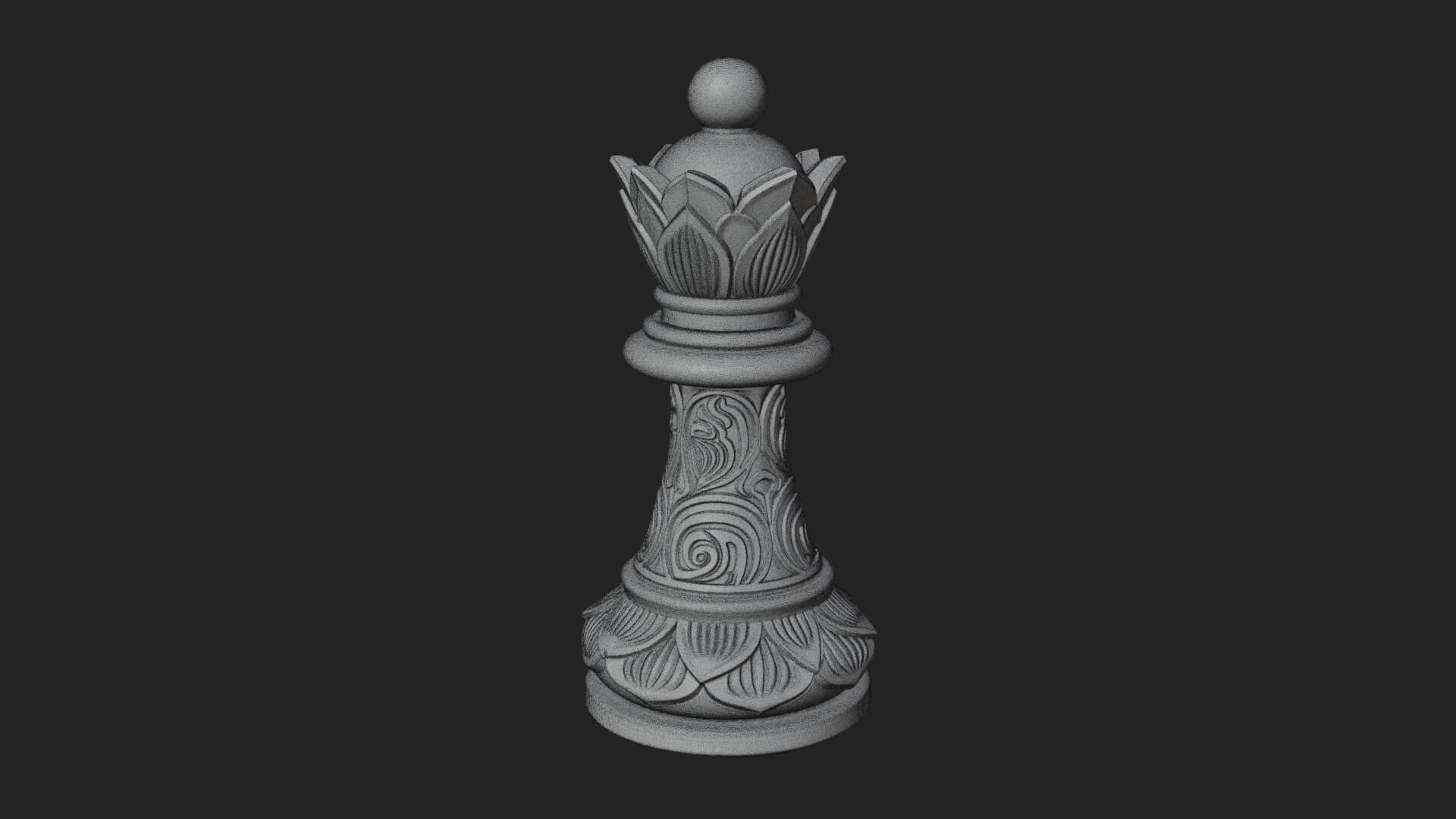 Ornate Chess Piece Statue Design 17 3D Print Model 3D Model