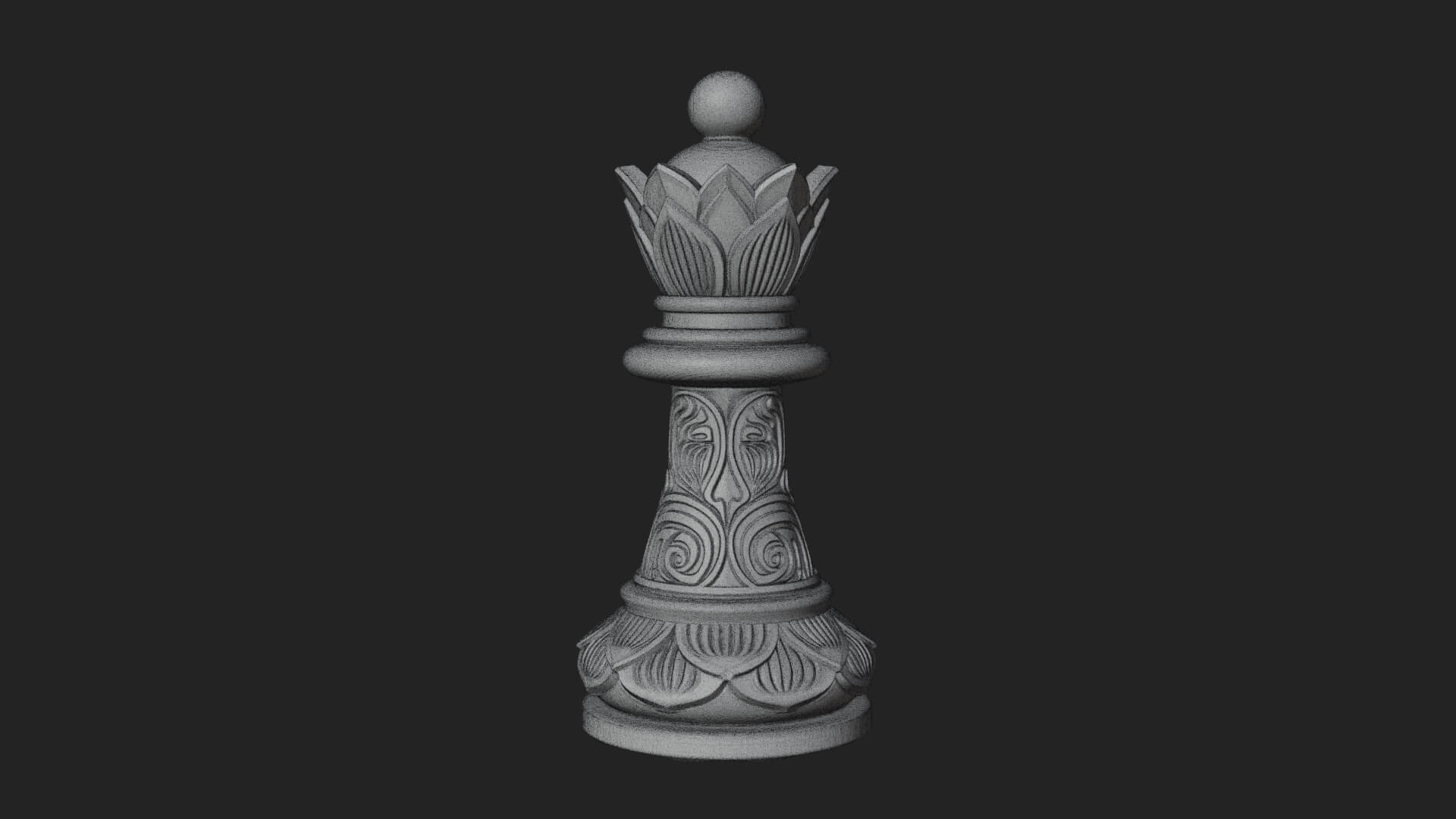 Ornate Chess Piece Statue Design 17 3D Print Model 3D Model