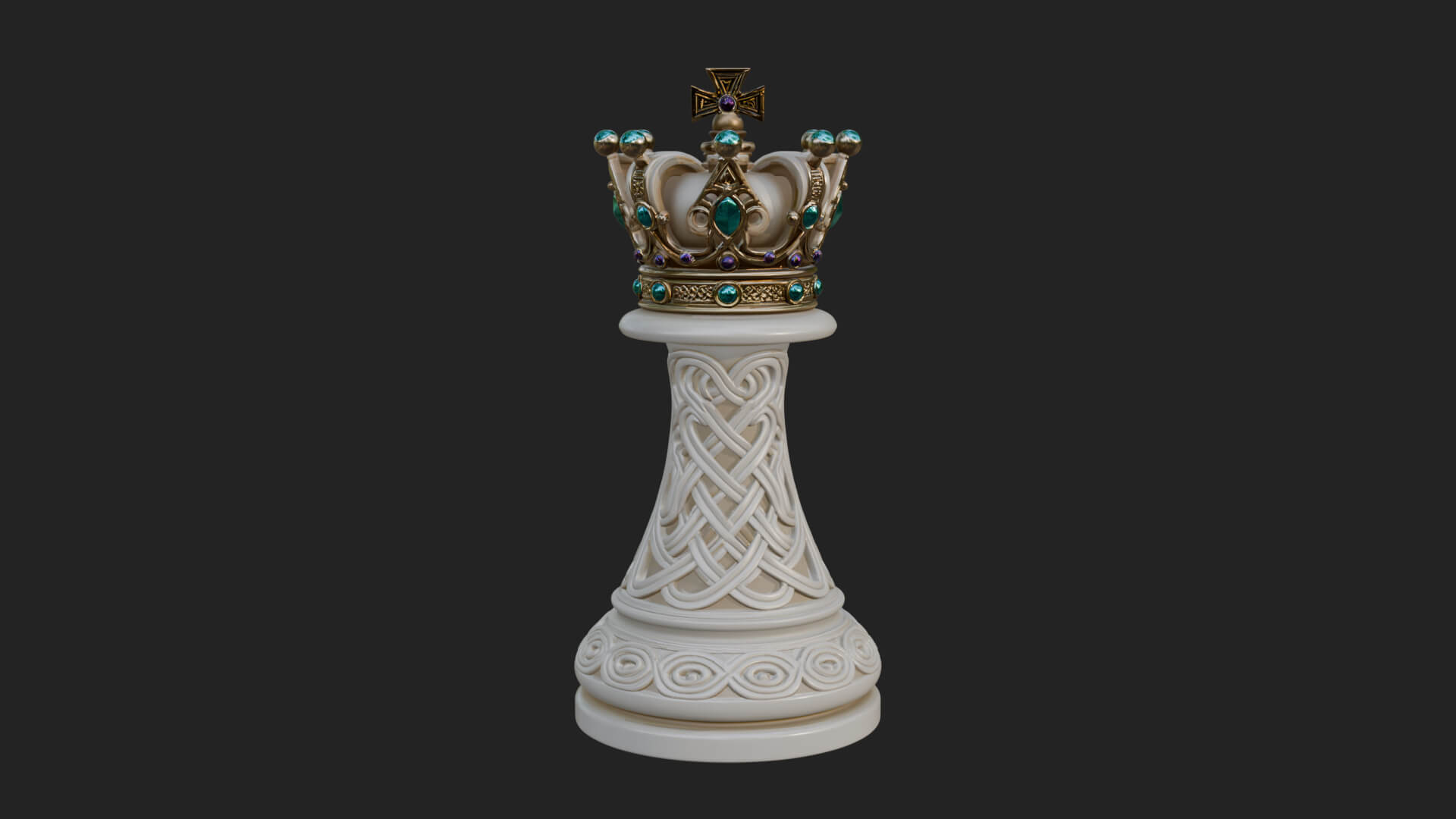 Ornate Chess Piece Statue Design 170 3D Print Model 3D Model