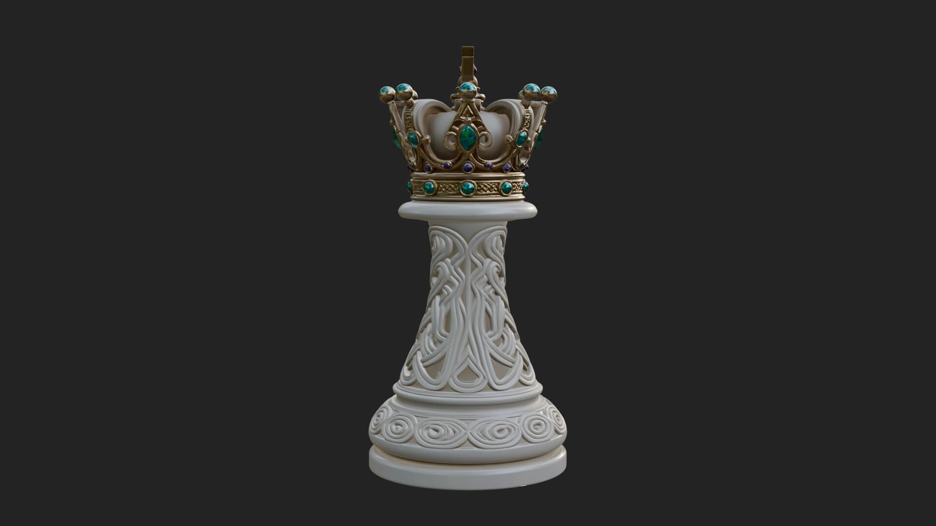 Ornate Chess Piece Statue Design 170 3D Print Model 3D Model
