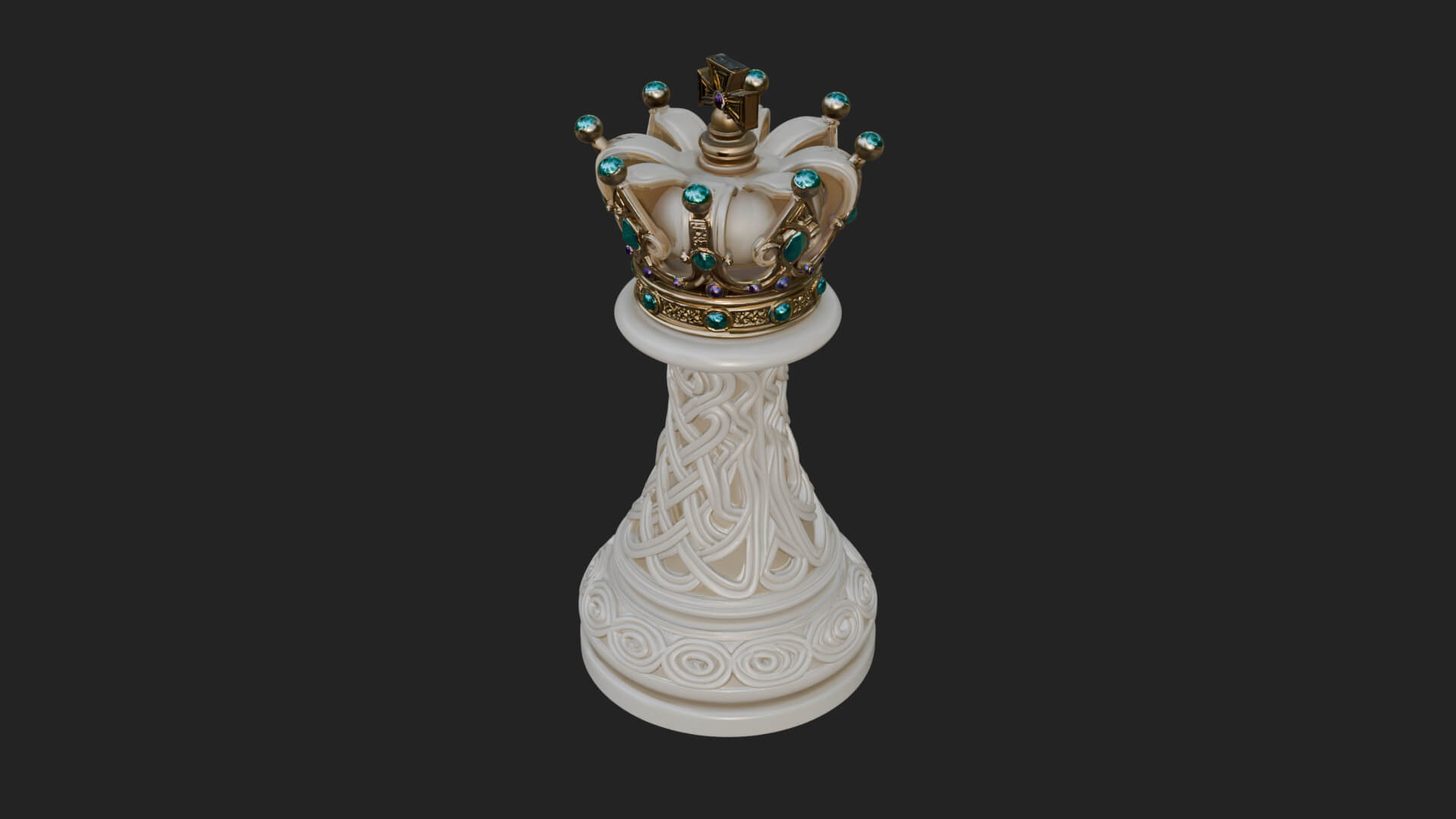Ornate Chess Piece Statue Design 170 3D Print Model 3D Model