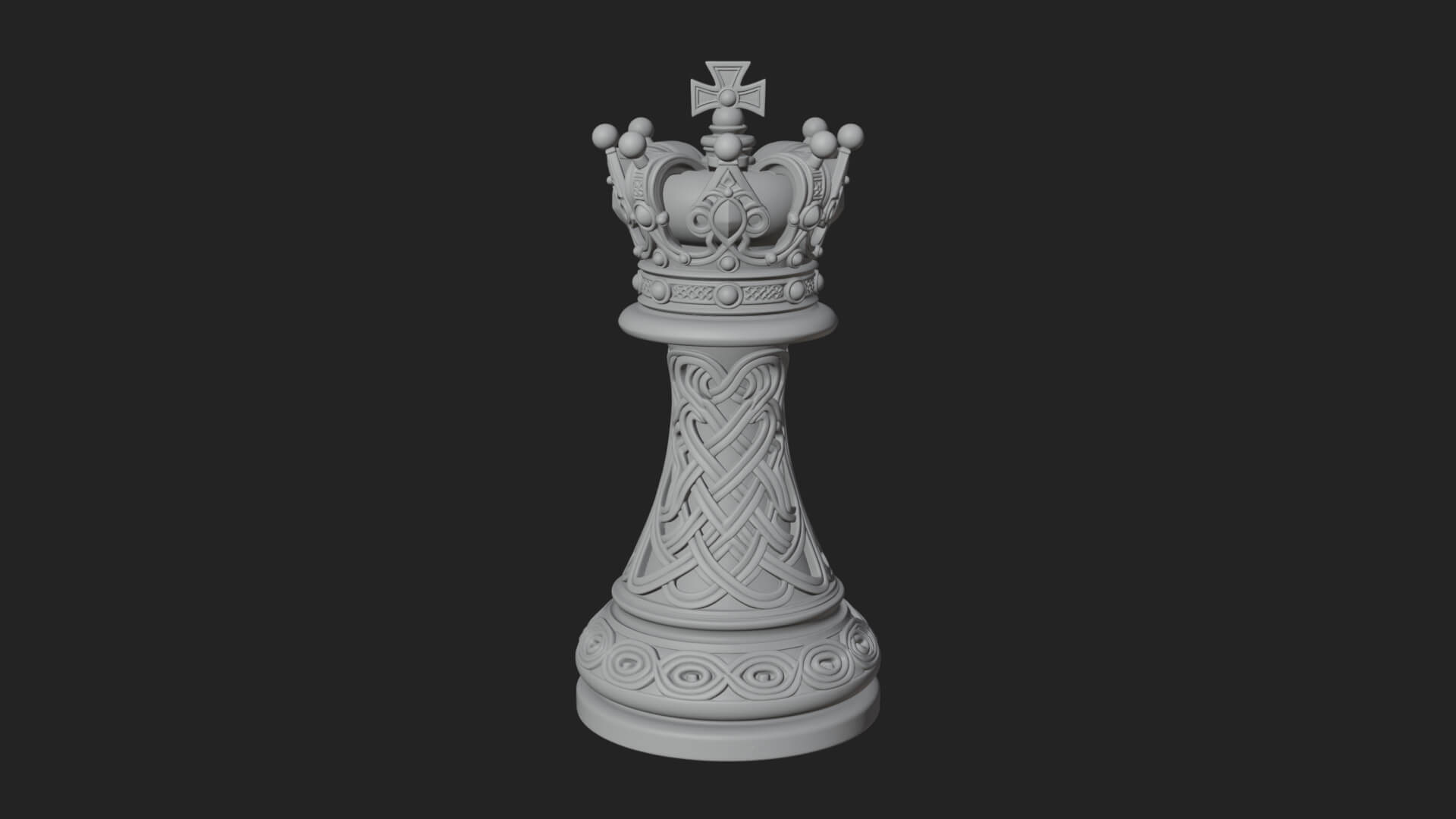Ornate Chess Piece Statue Design 170 3D Print Model 3D Model