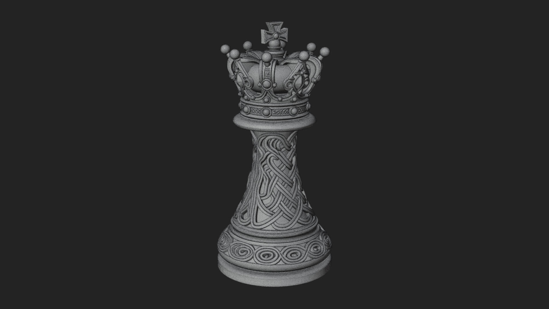 Ornate Chess Piece Statue Design 170 3D Print Model 3D Model