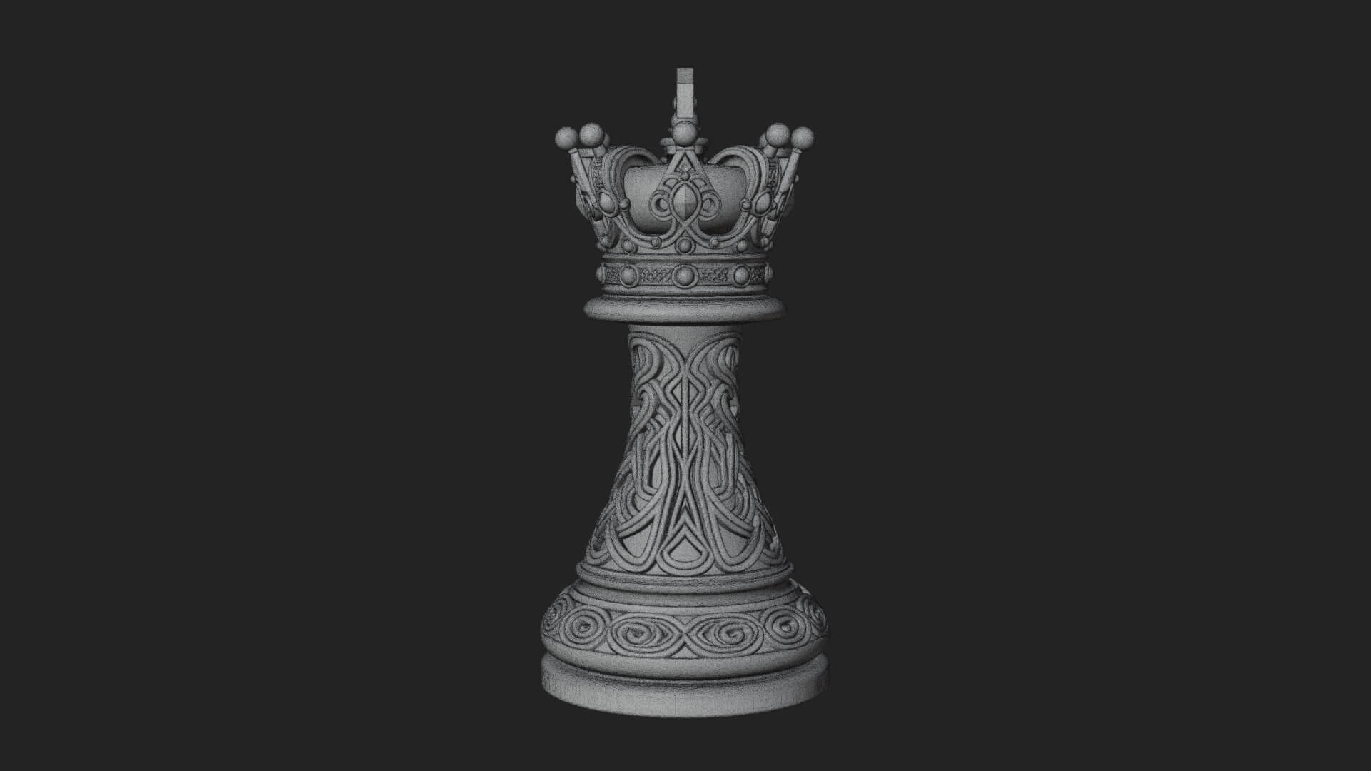Ornate Chess Piece Statue Design 170 3D Print Model 3D Model