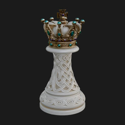 Ornate Chess Piece Statue Design 170 3D Print Model
