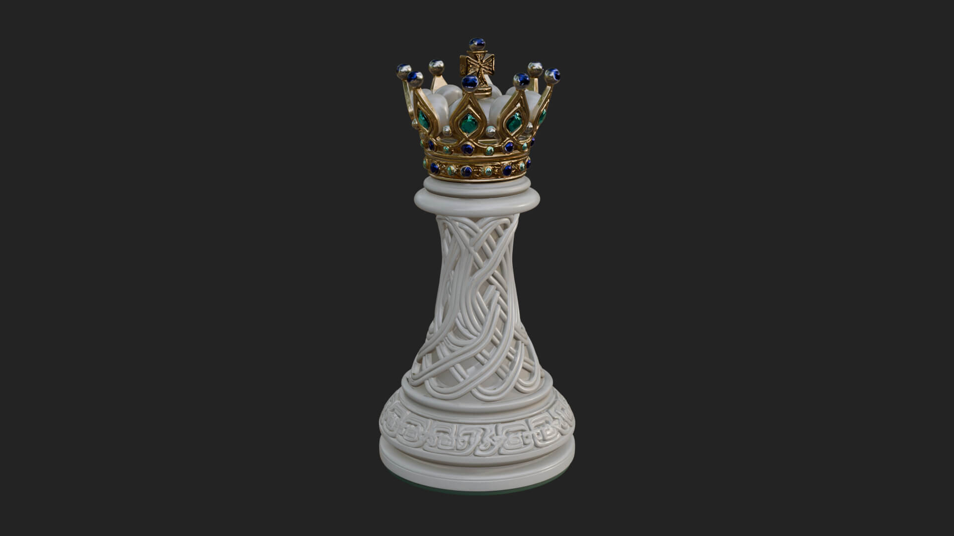 Ornate Chess Piece Statue Design 171 3D Print Model 3D Model