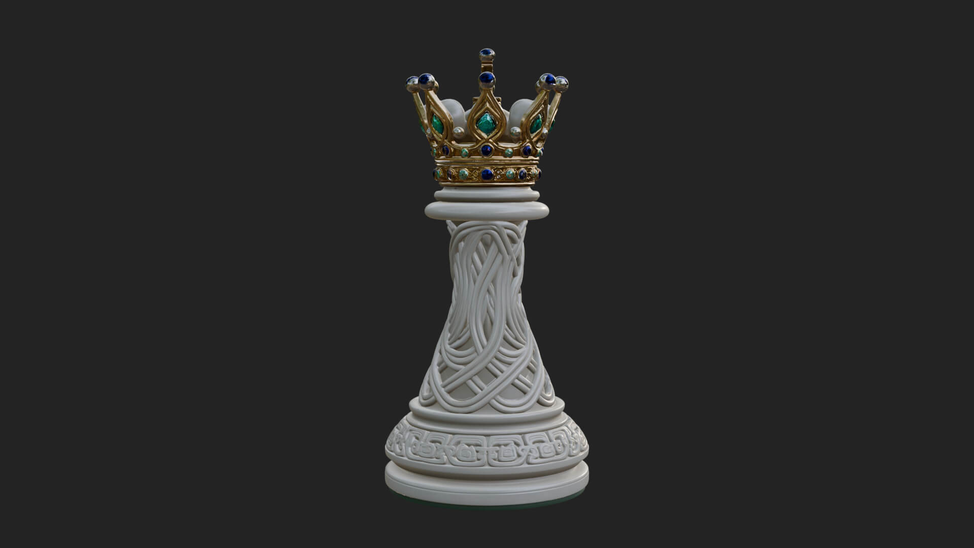 Ornate Chess Piece Statue Design 171 3D Print Model 3D Model