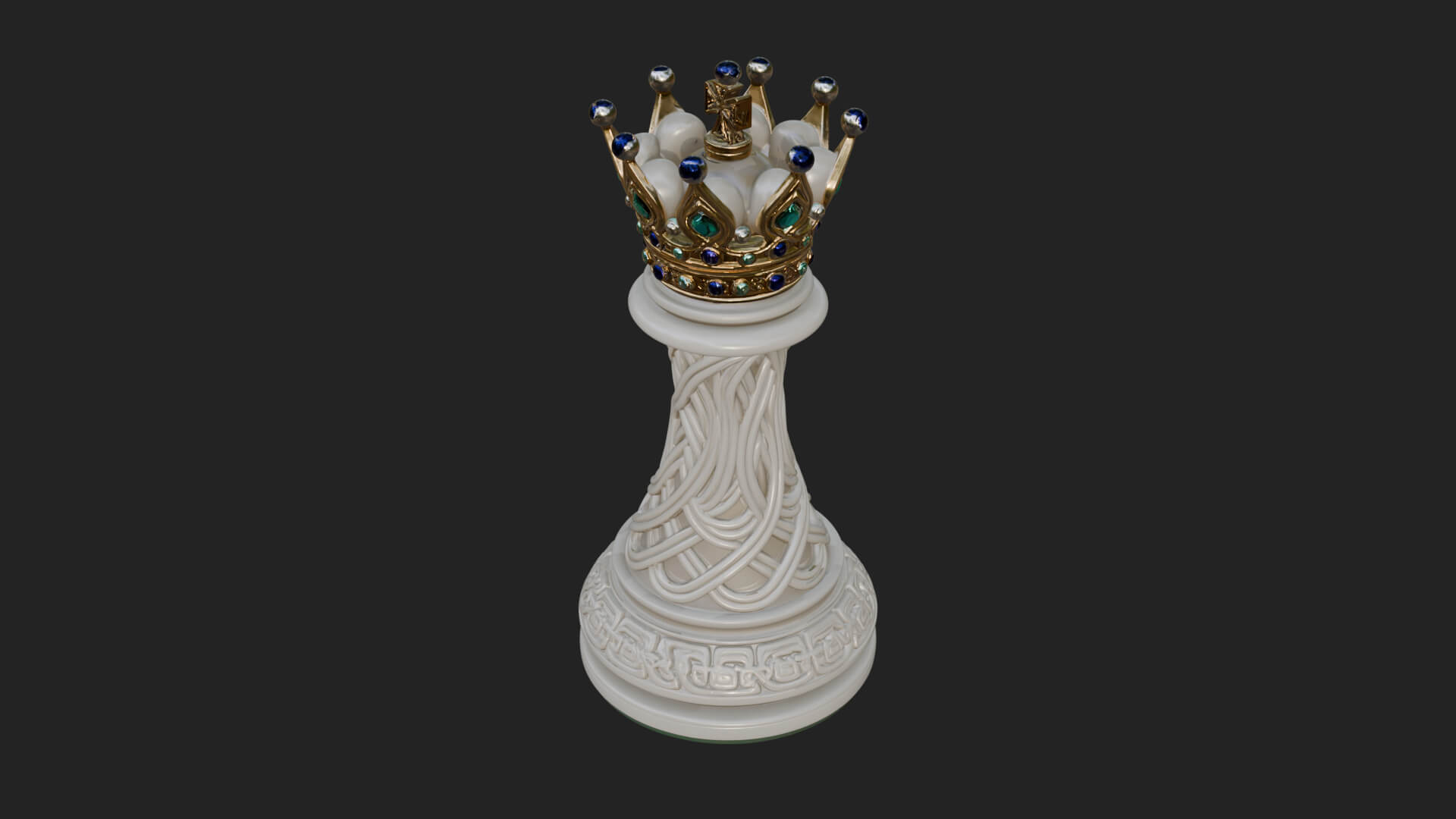 Ornate Chess Piece Statue Design 171 3D Print Model 3D Model