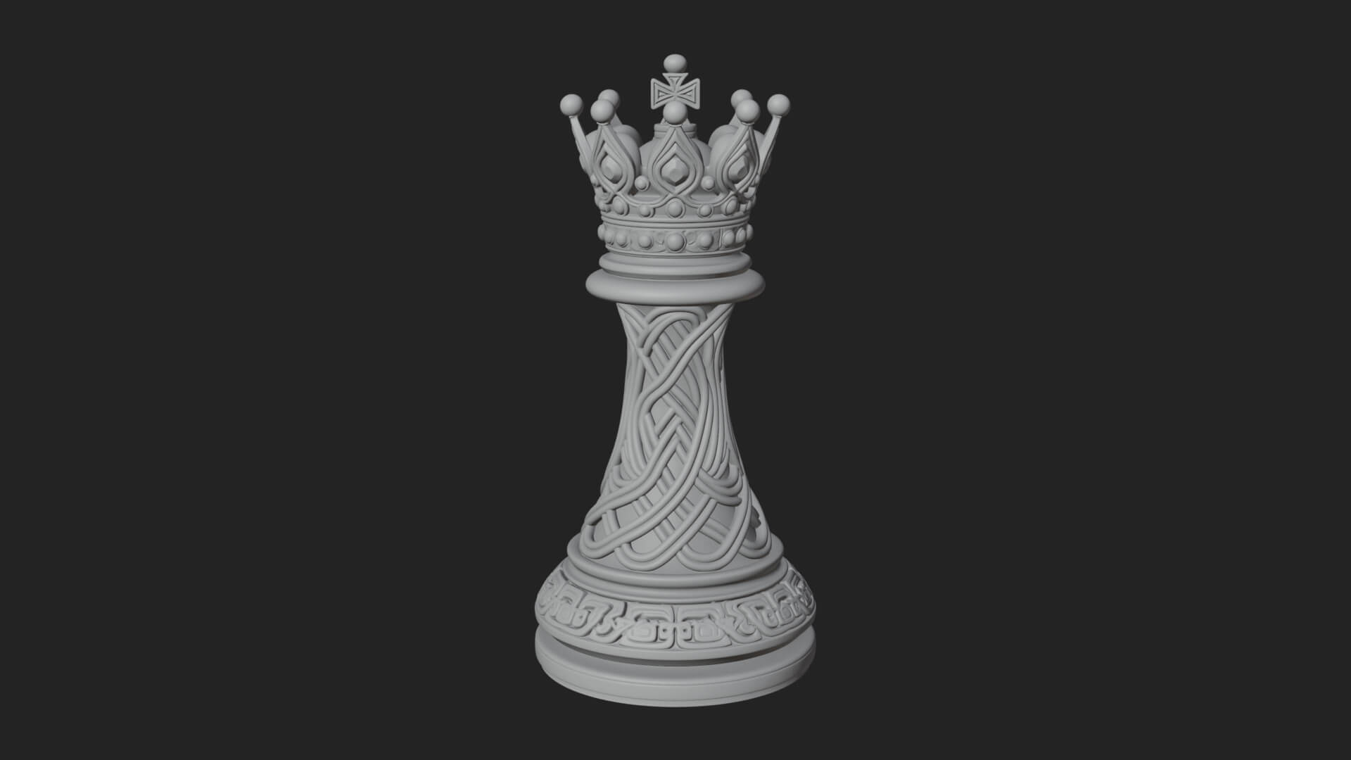 Ornate Chess Piece Statue Design 171 3D Print Model 3D Model