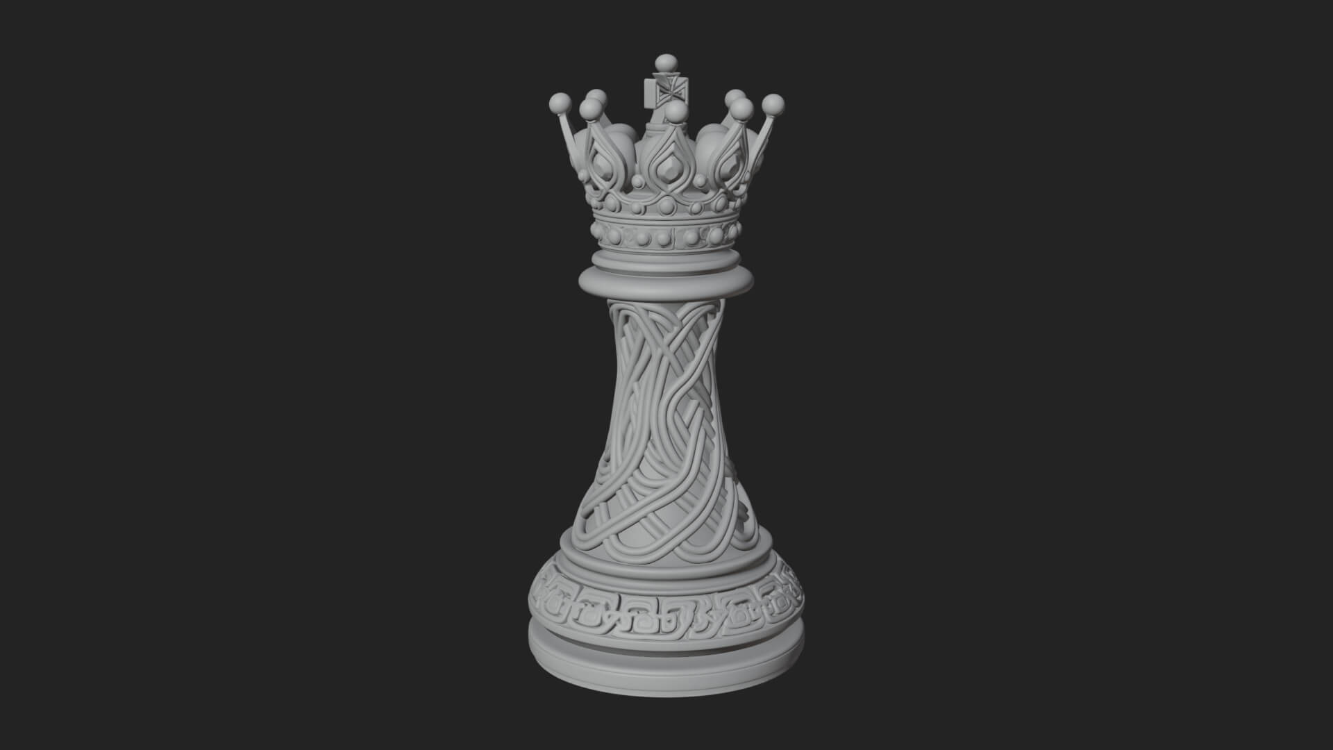 Ornate Chess Piece Statue Design 171 3D Print Model 3D Model