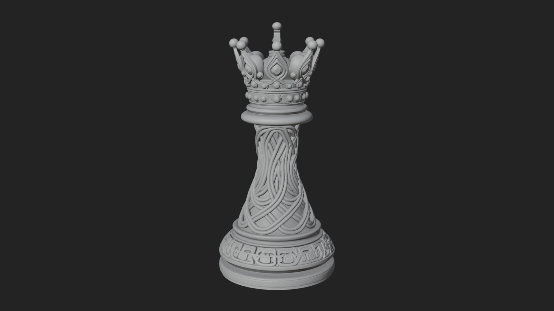 Ornate Chess Piece Statue Design 171 3D Print Model 3D Model