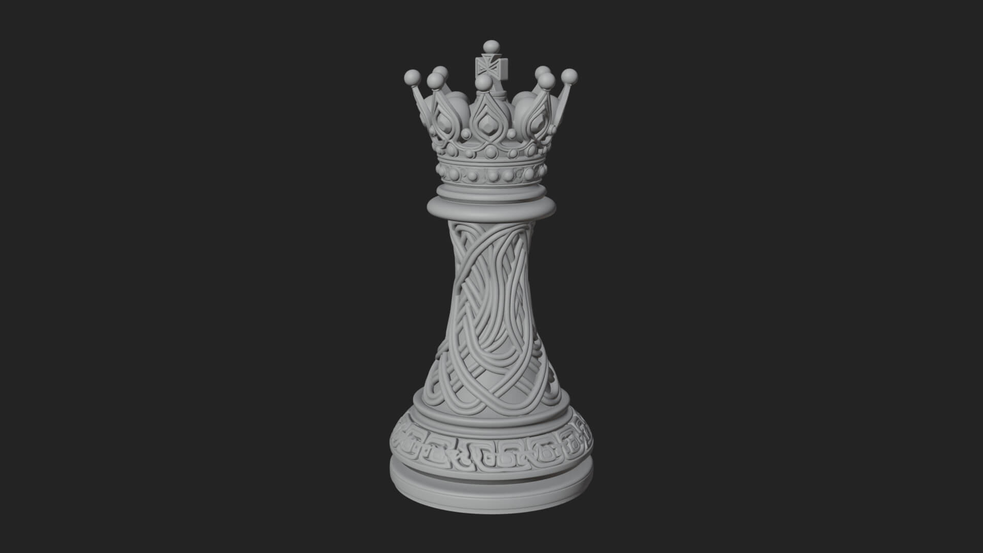 Ornate Chess Piece Statue Design 171 3D Print Model 3D Model