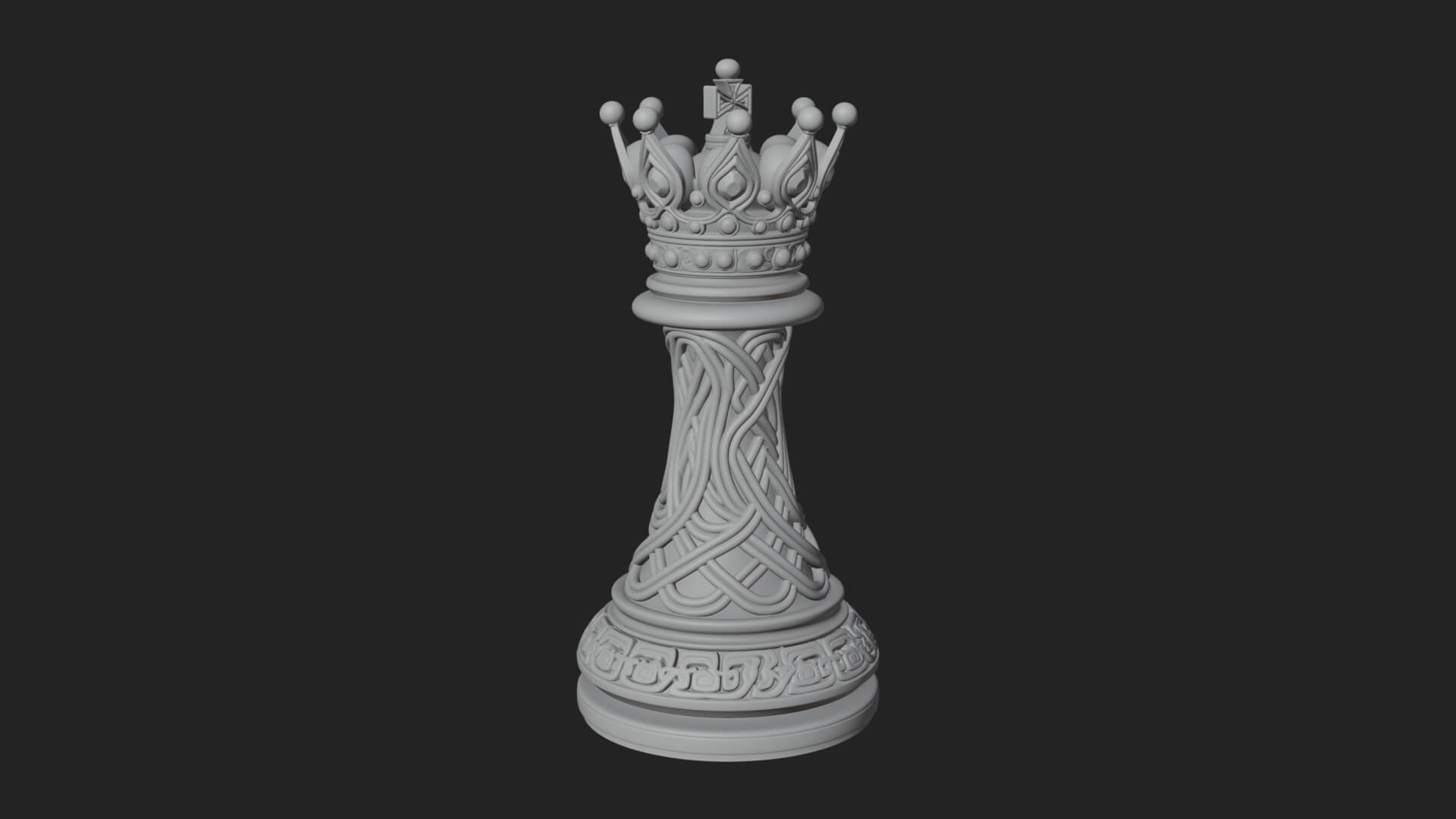 Ornate Chess Piece Statue Design 171 3D Print Model 3D Model