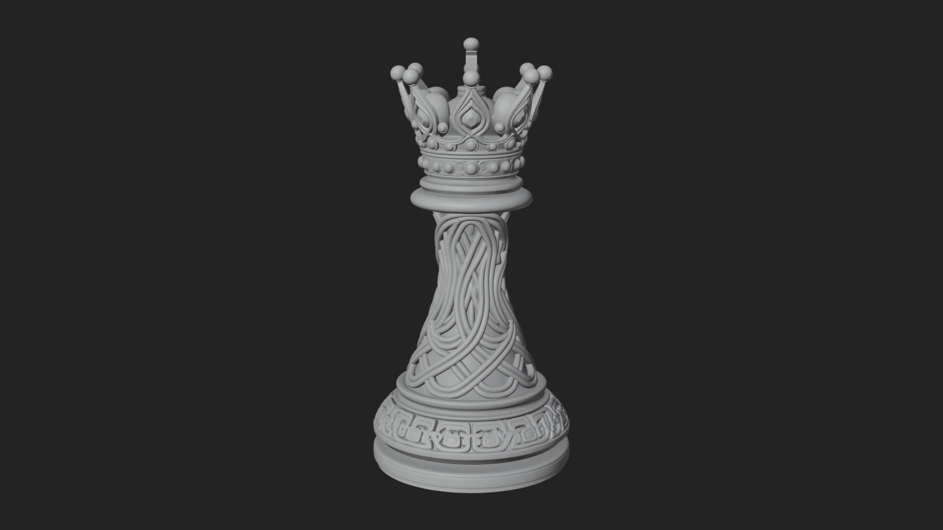 Ornate Chess Piece Statue Design 171 3D Print Model 3D Model