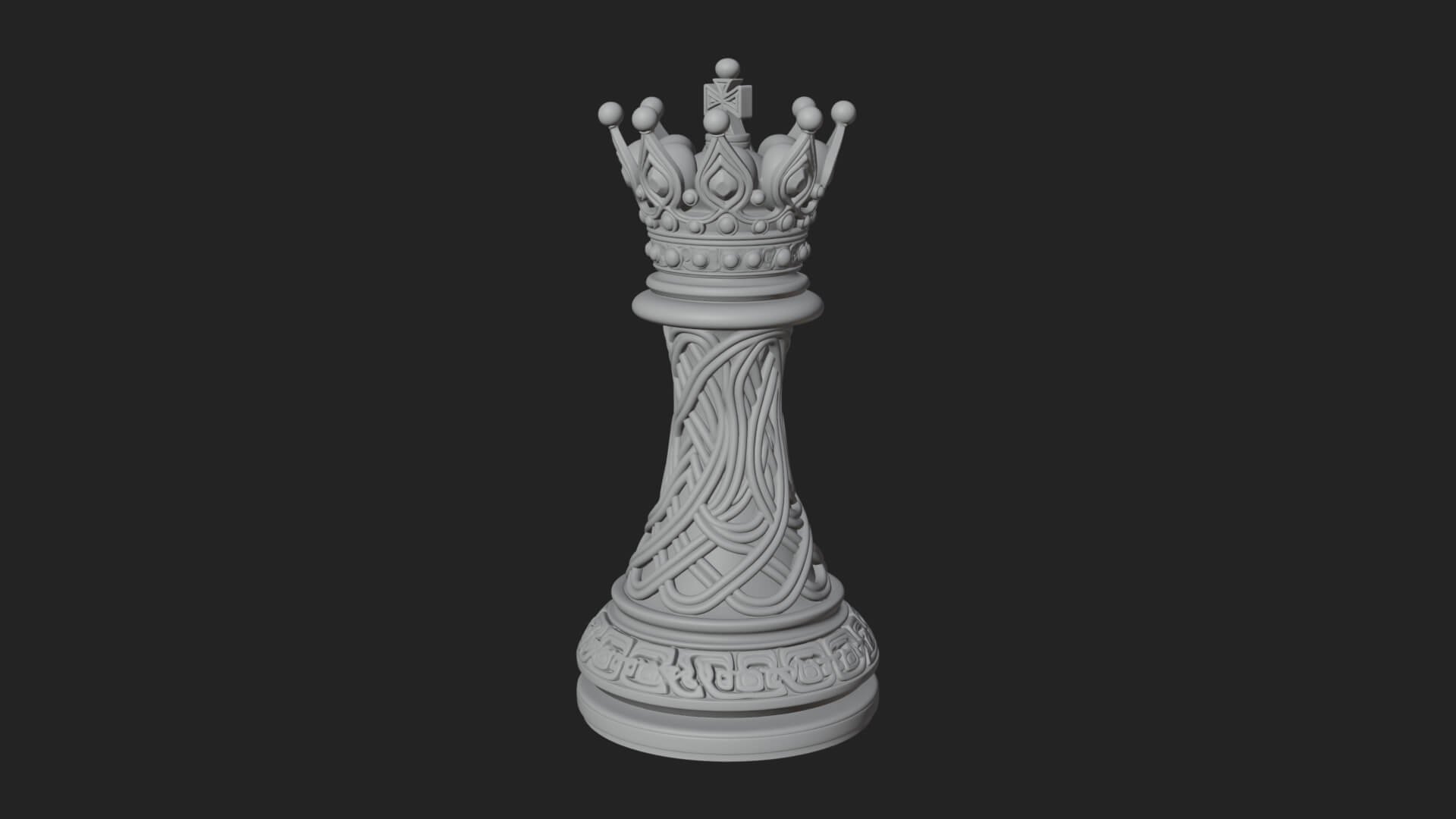 Ornate Chess Piece Statue Design 171 3D Print Model 3D Model