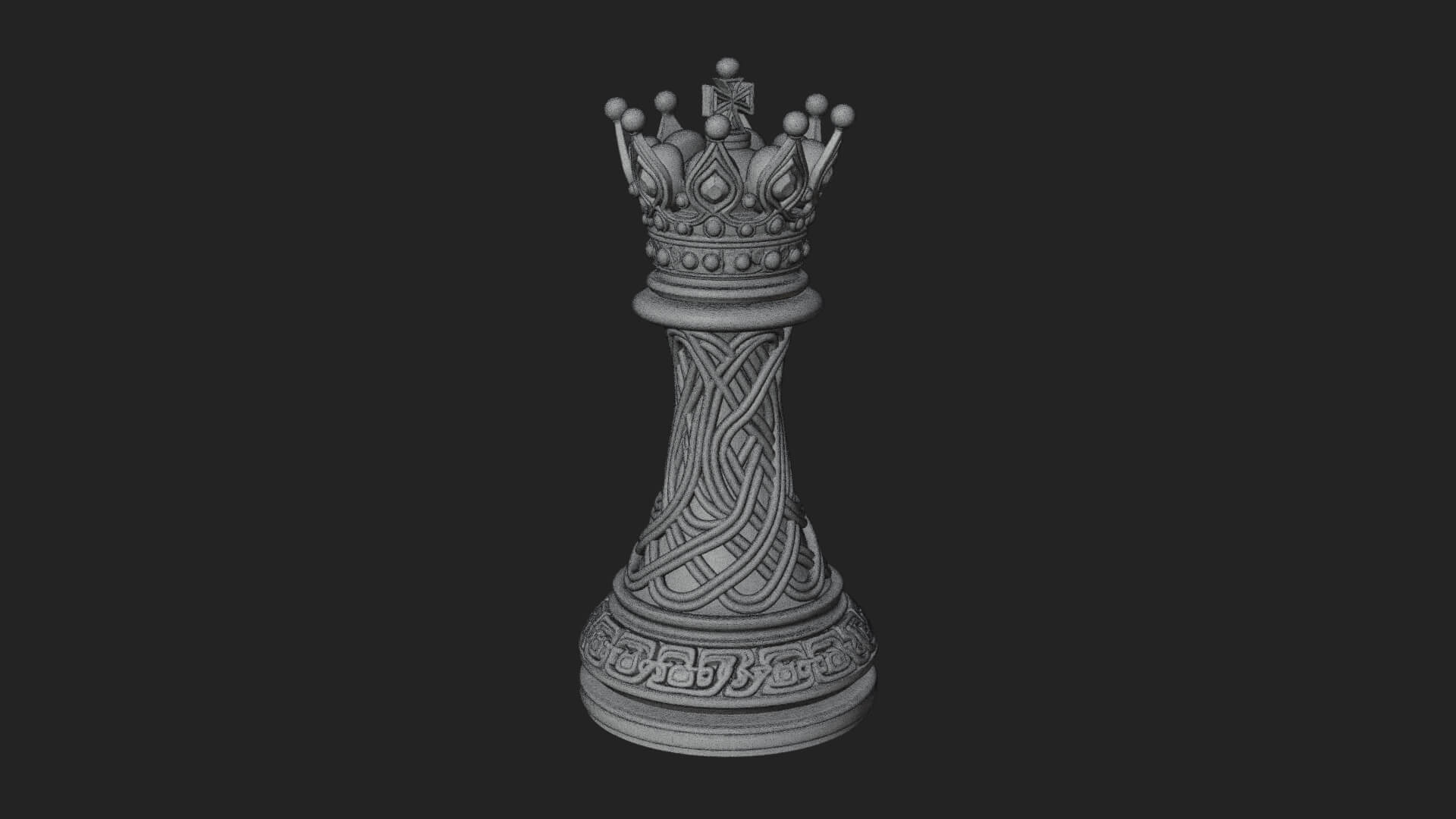 Ornate Chess Piece Statue Design 171 3D Print Model 3D Model