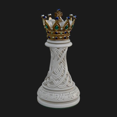 Ornate Chess Piece Statue Design 171 3D Print Model