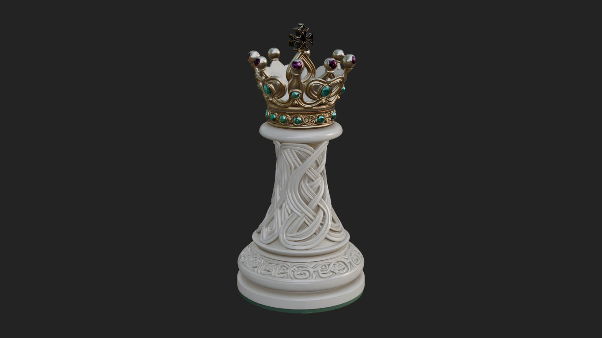 Ornate Chess Piece Statue Design 172 3D Print Model 3D Model