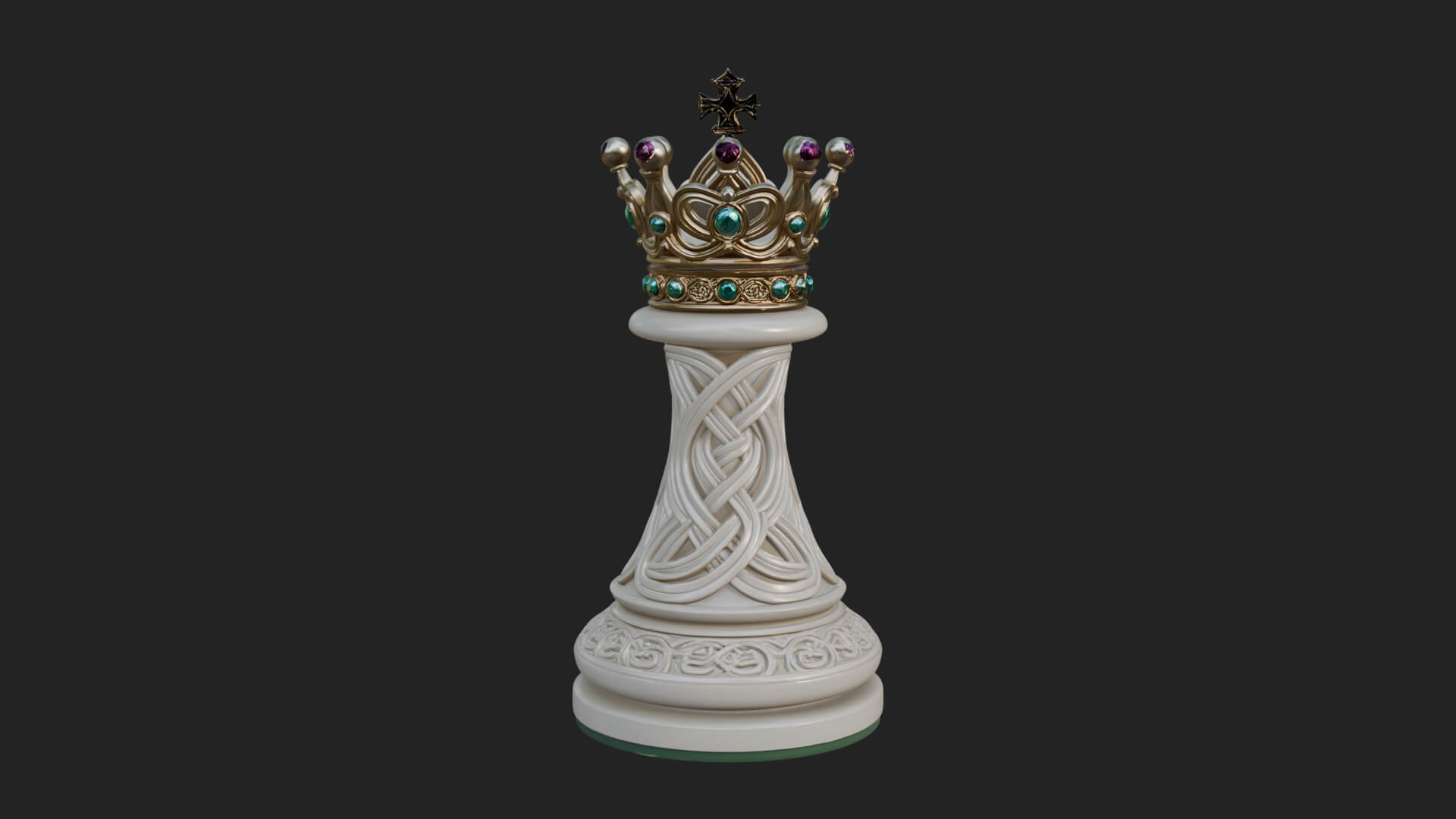Ornate Chess Piece Statue Design 172 3D Print Model 3D Model