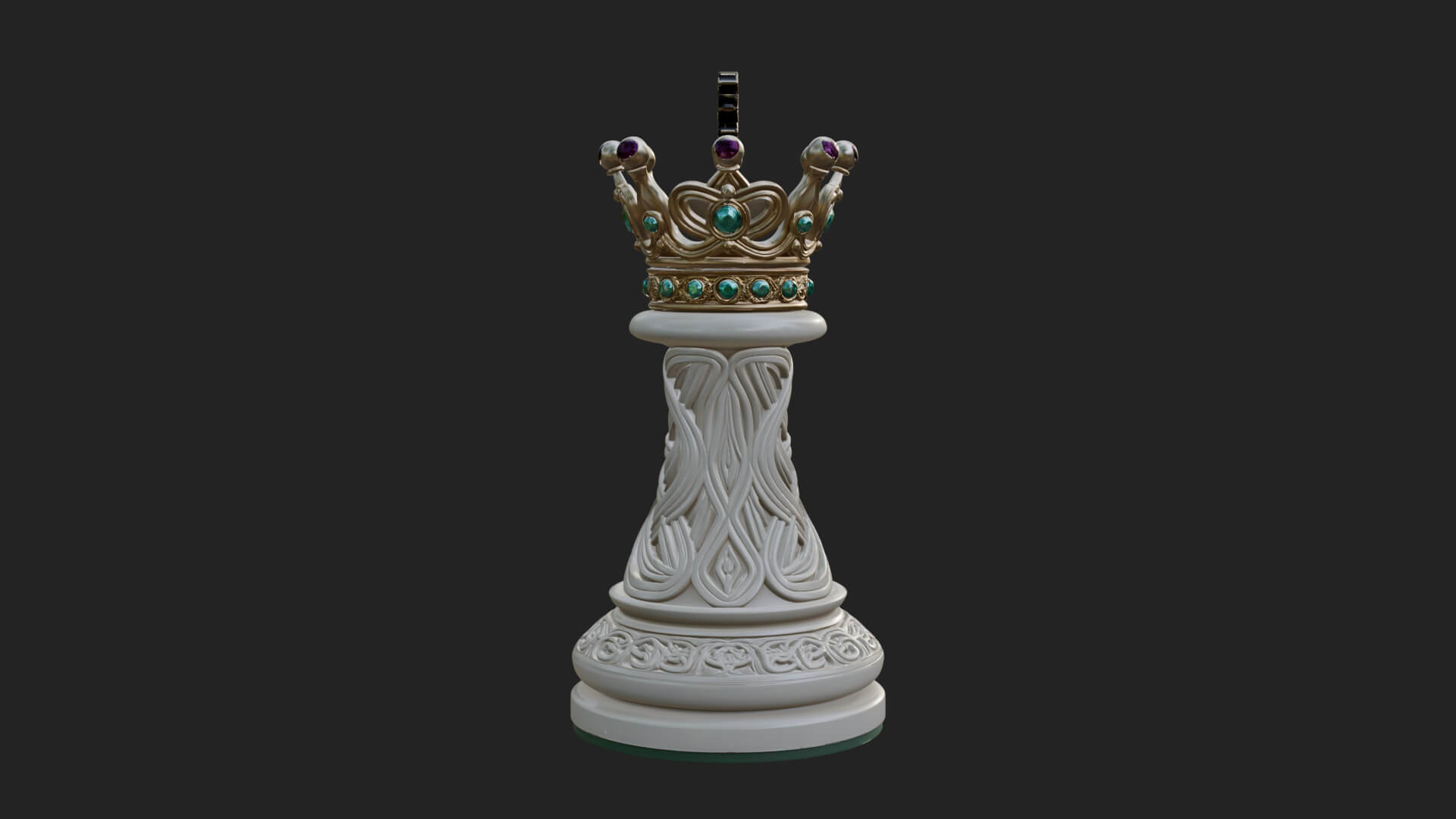 Ornate Chess Piece Statue Design 172 3D Print Model 3D Model