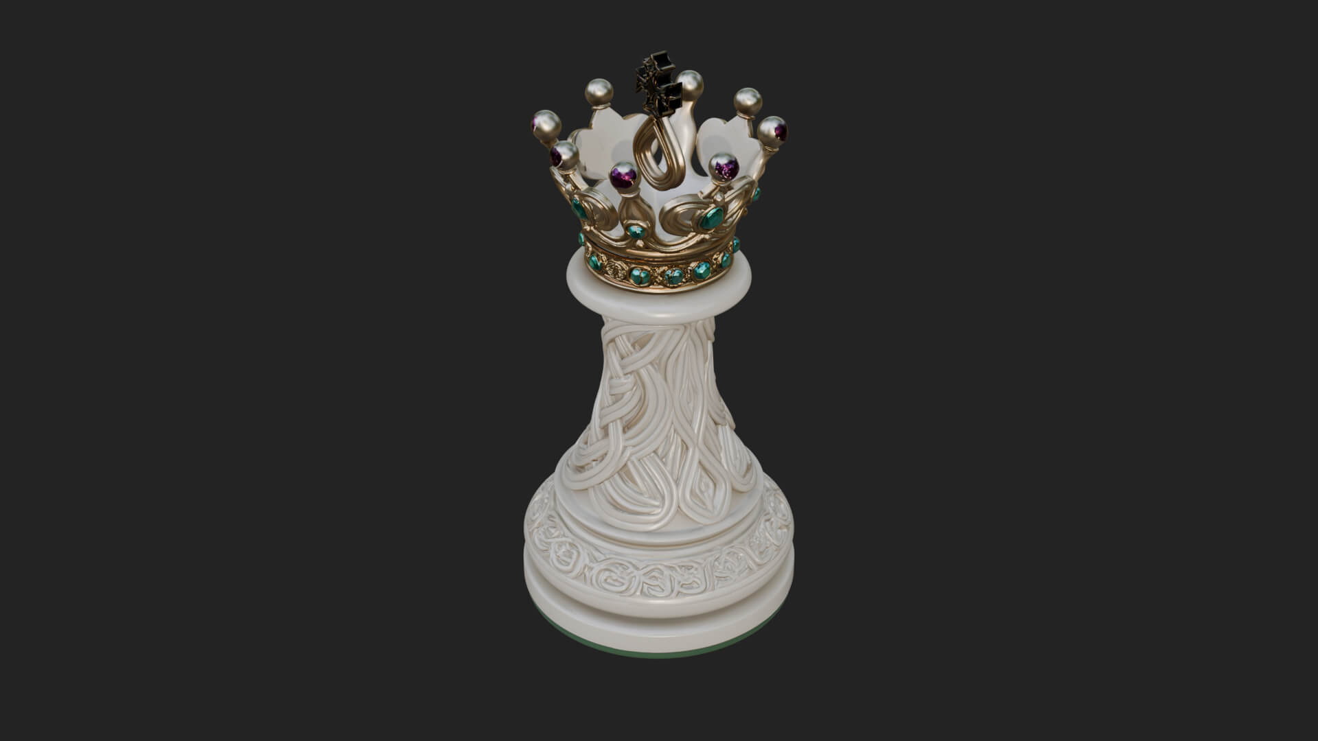 Ornate Chess Piece Statue Design 172 3D Print Model 3D Model