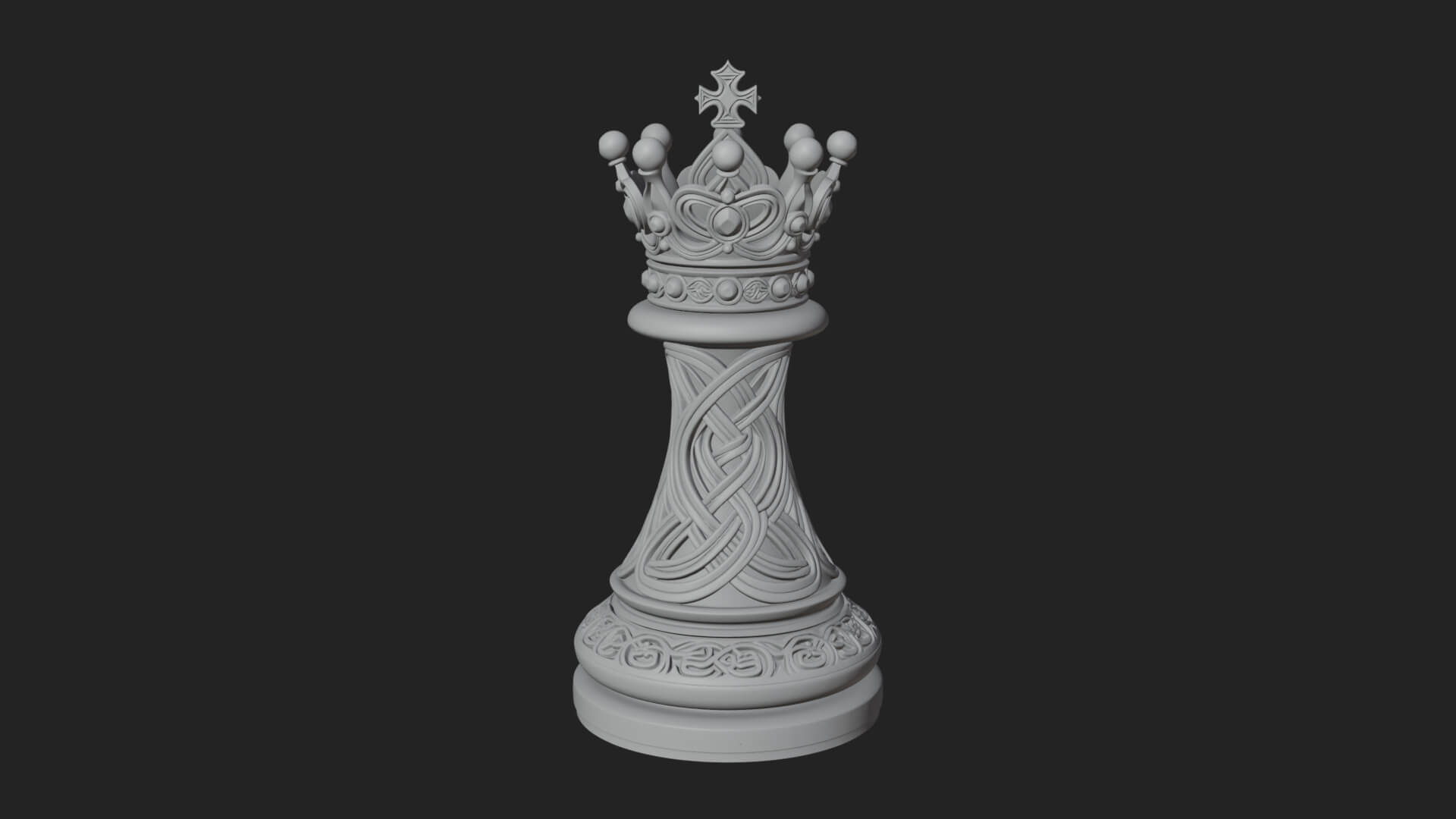 Ornate Chess Piece Statue Design 172 3D Print Model 3D Model