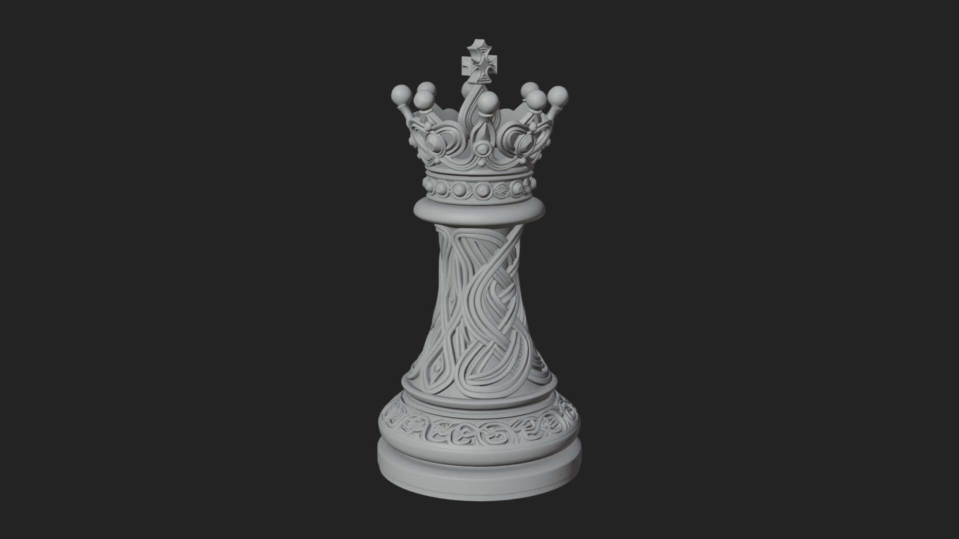 Ornate Chess Piece Statue Design 172 3D Print Model 3D Model