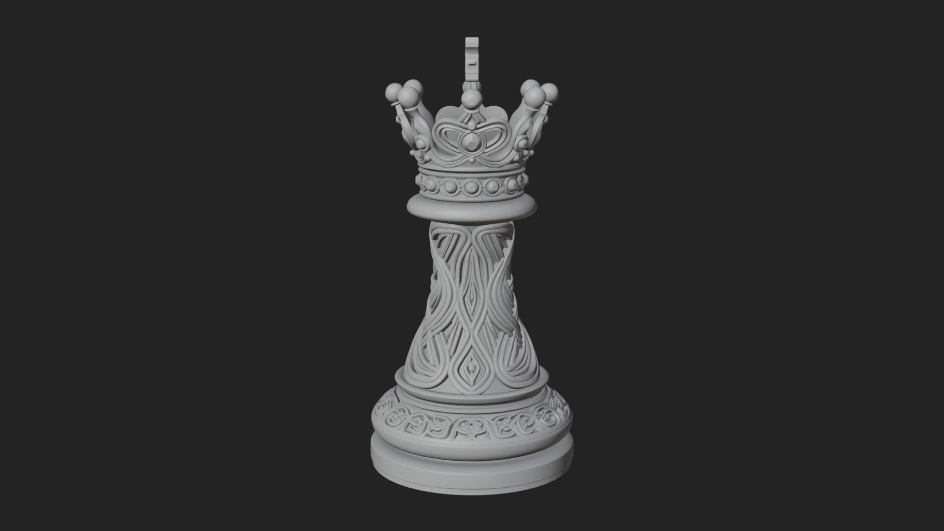 Ornate Chess Piece Statue Design 172 3D Print Model 3D Model