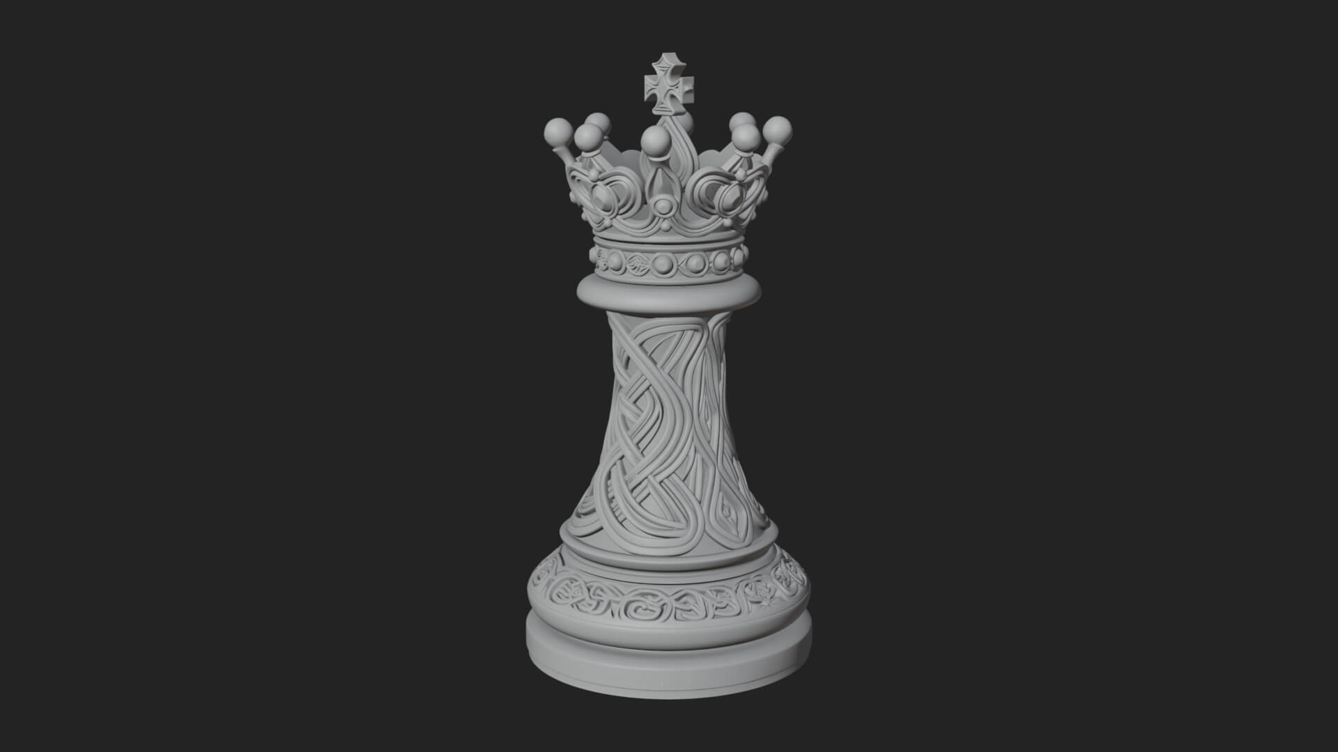 Ornate Chess Piece Statue Design 172 3D Print Model 3D Model