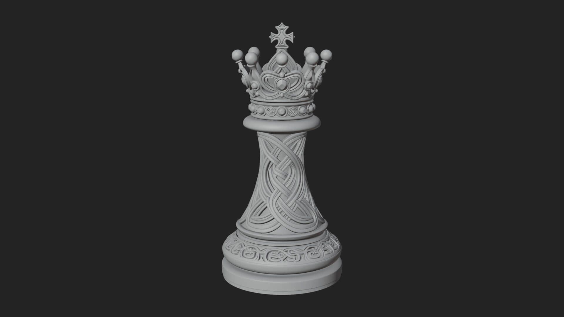 Ornate Chess Piece Statue Design 172 3D Print Model 3D Model