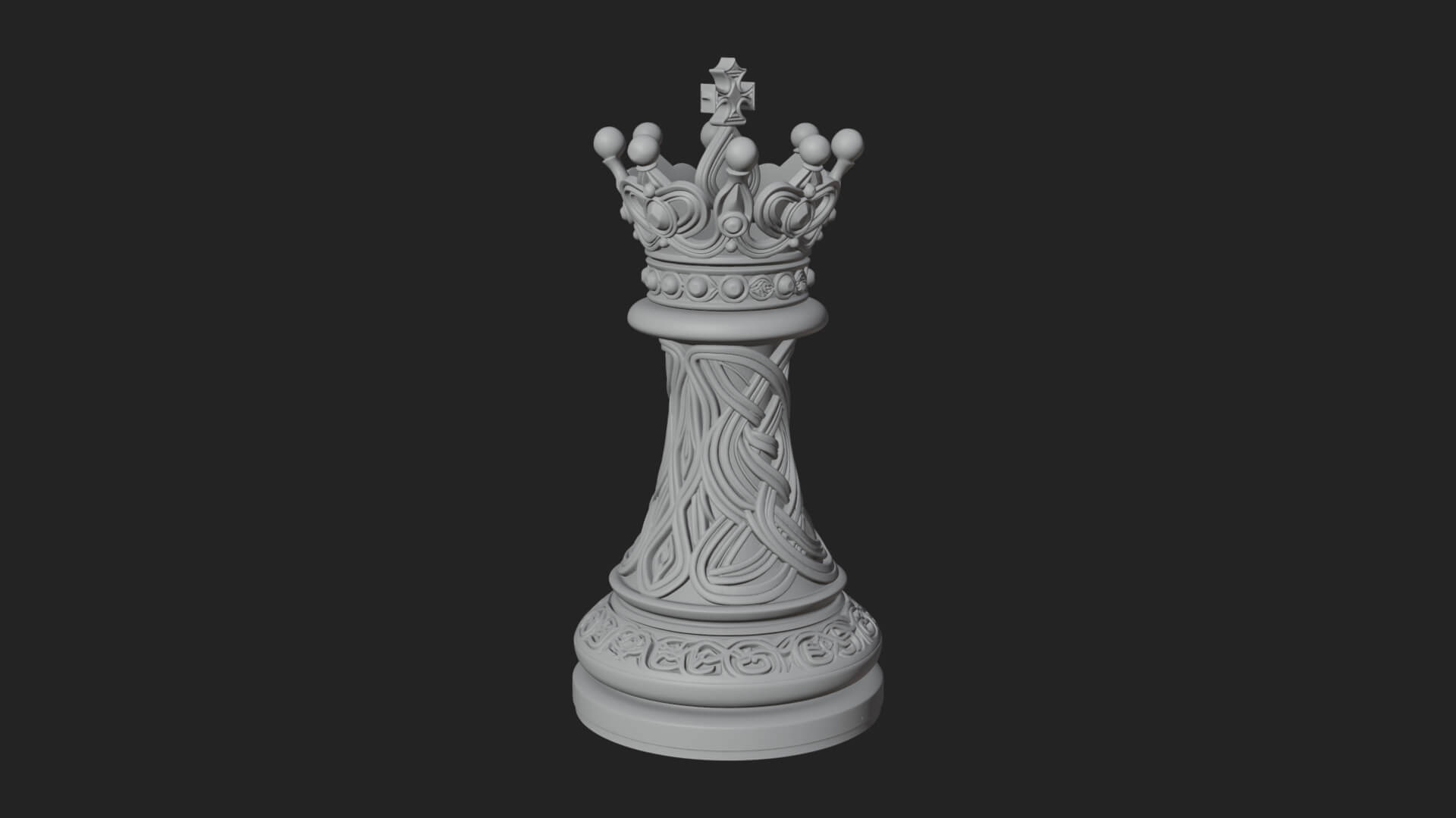 Ornate Chess Piece Statue Design 172 3D Print Model 3D Model